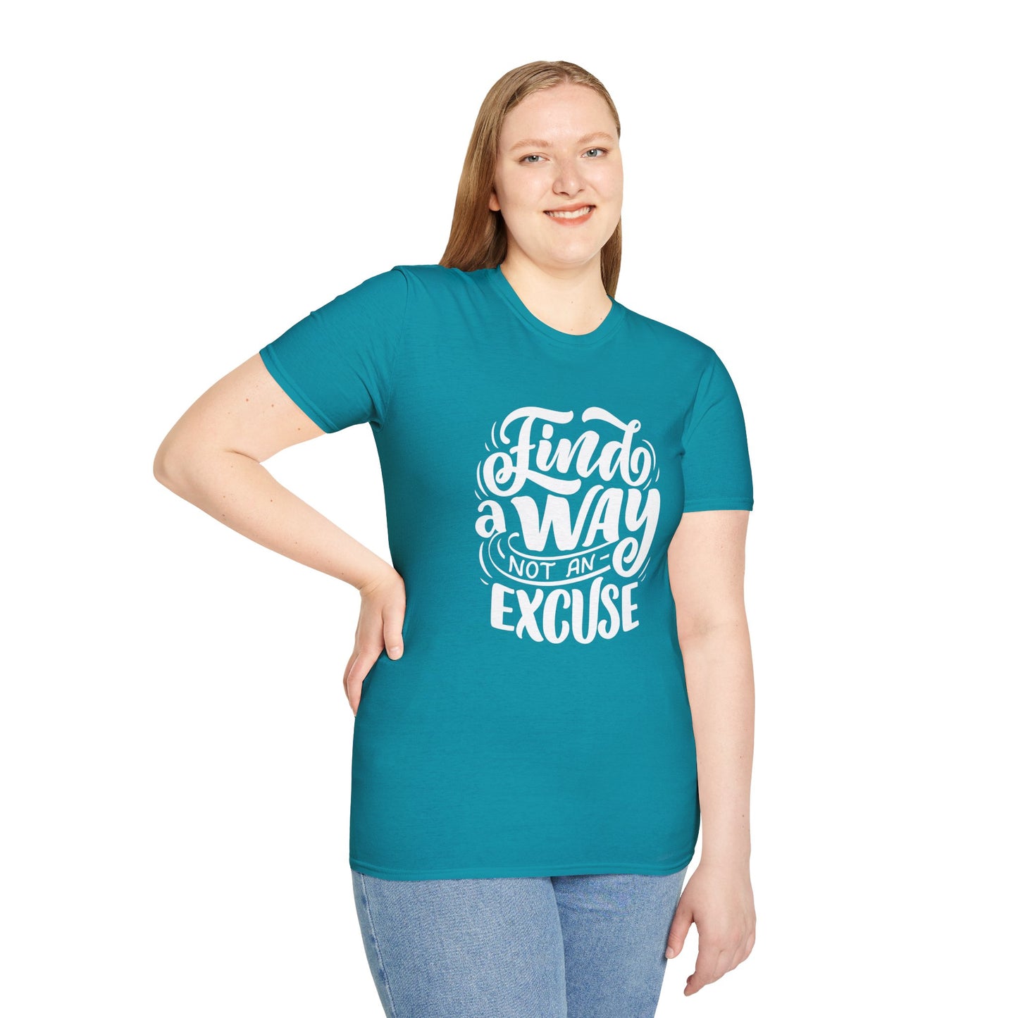 Inspirational Unisex T-Shirt - Find a Way Not an Excuse, Motivational Tee, Gift for Friends, Casual Wear, Year-Round Style