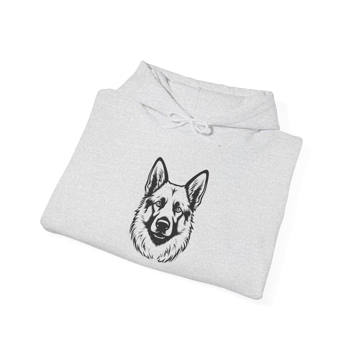 Unisex Dog Lover Hoodie With a Close Up Graphic of Black and Transparent German Shepherd