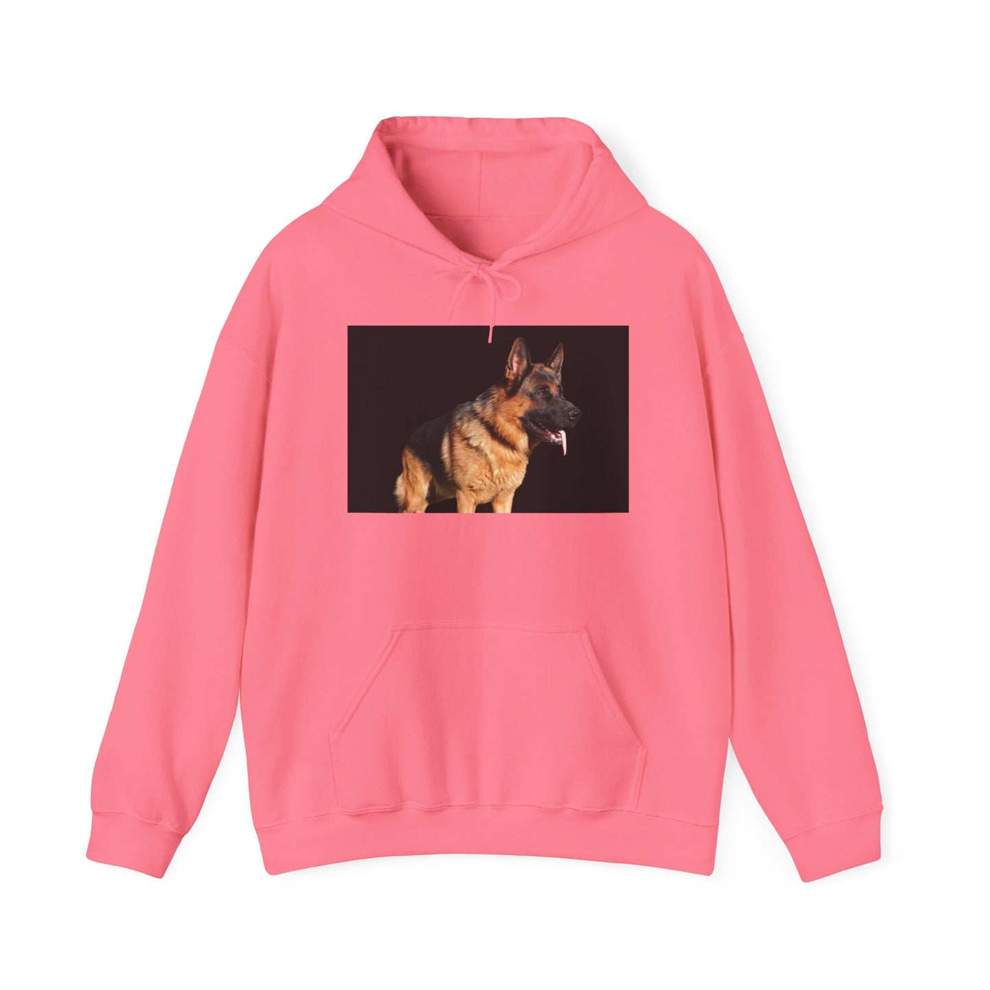 Unisex Dog Lover Hoodie With a Showline German Shepherd Leaving Tongue Out Standing for a Pose