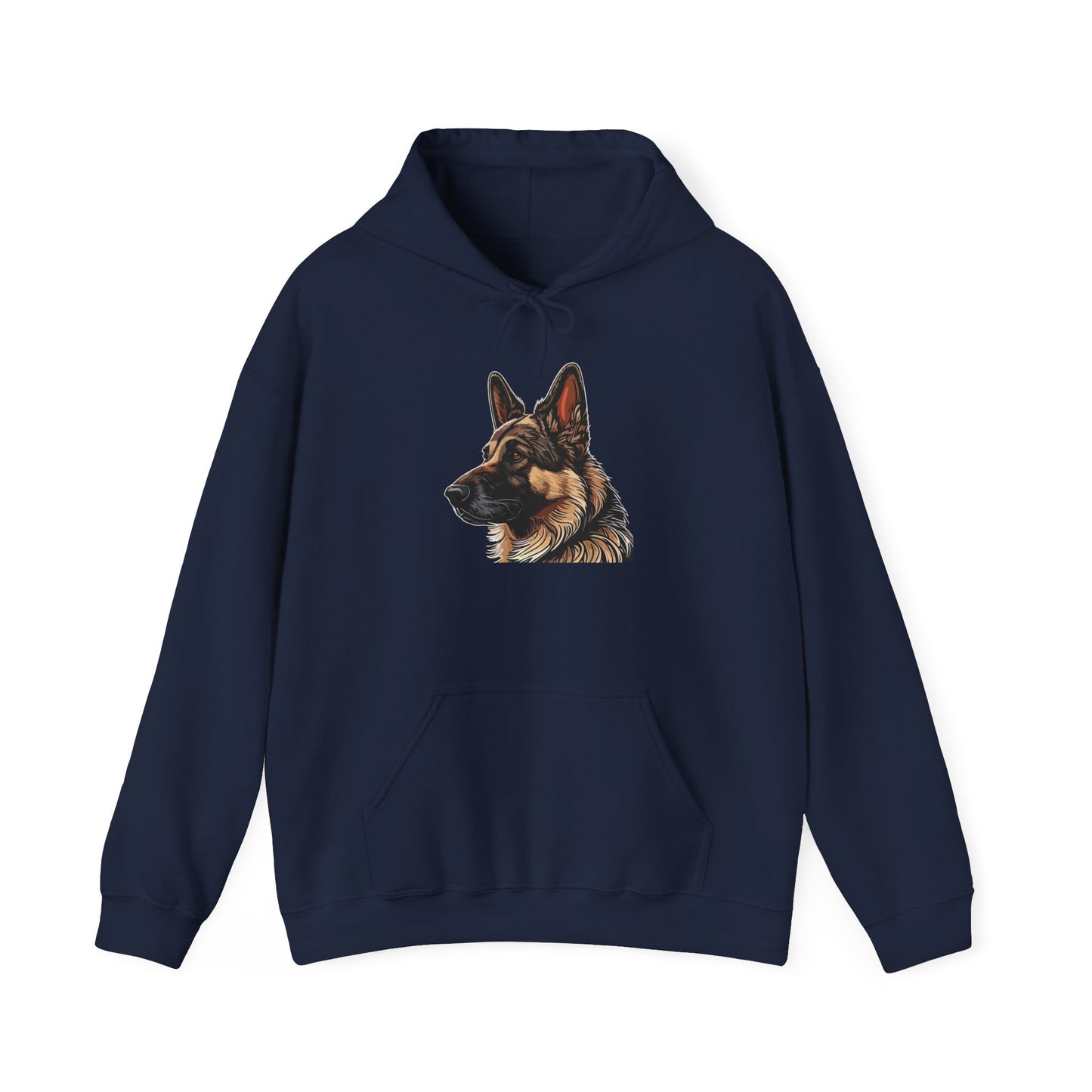 Unisex Dog Lover Hoodie With a Close Up Graphic of Black and Tan German Shepherd