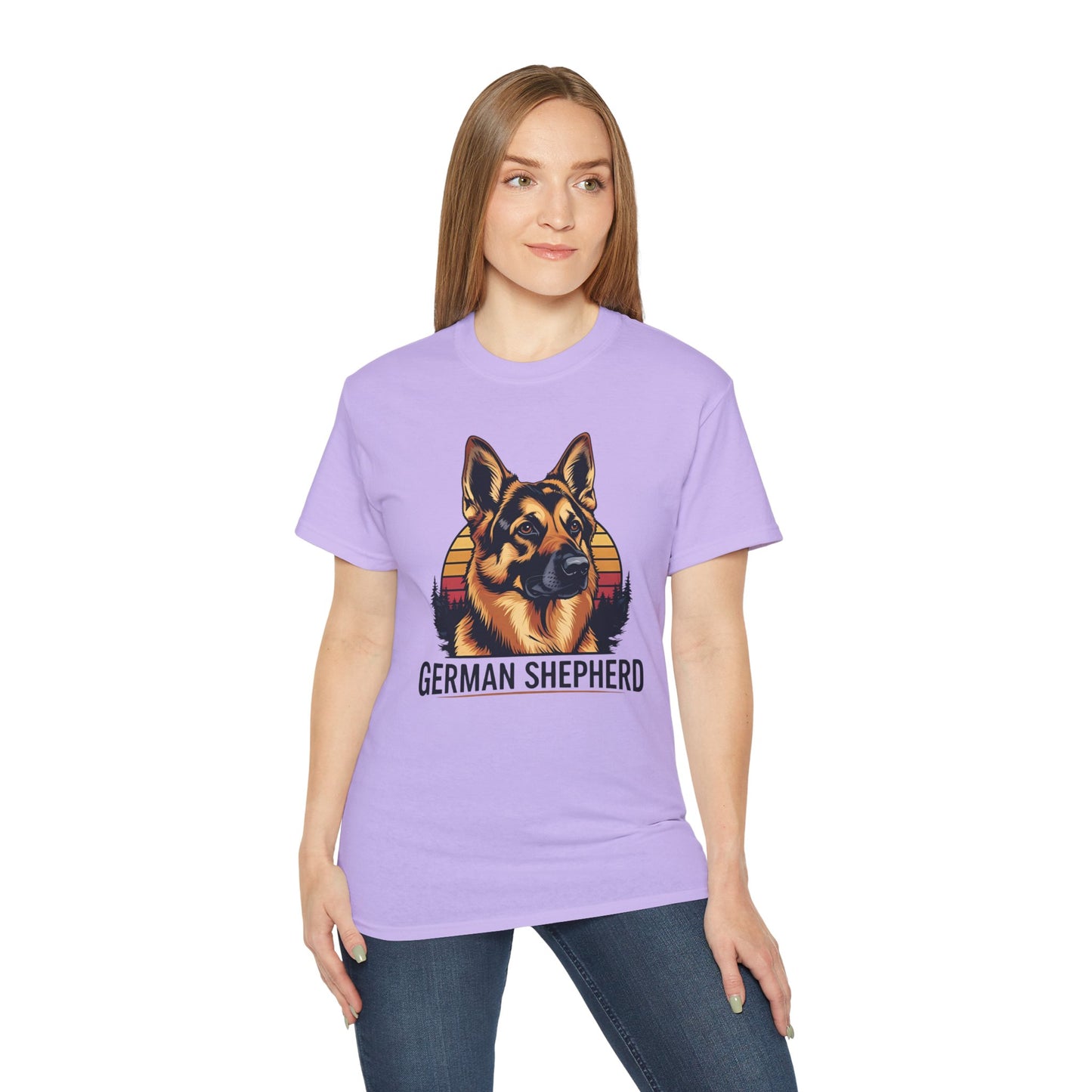 German Shepherd Ultra Cotton Tee, Dog Lover Gift, Retro Design, Pet Owner Shirt, Animal Apparel, Birthday Gift, Casual Wear
