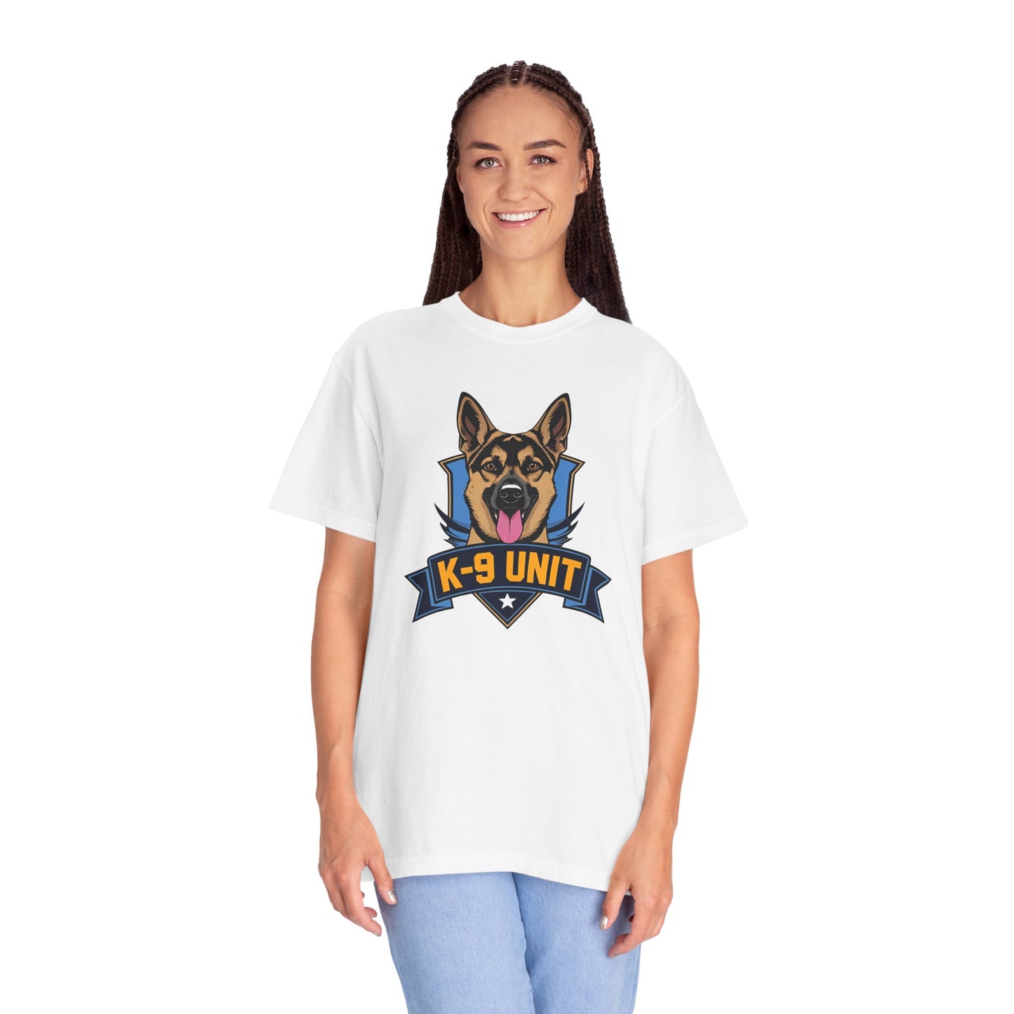 K-9 Unit Unisex Garment-Dyed T-shirt for Dog Lovers, Pet Owner Gift, Casual Wear
