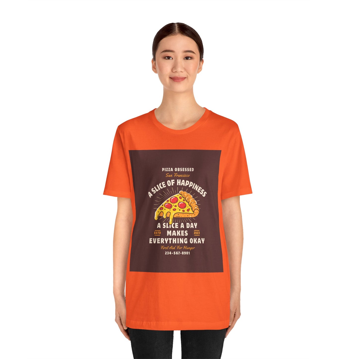 Pizza Lover's Happiness Tee, Fun Unisex T-Shirt, Casual Wear, Gift for Foodies, Pizza Party Attire, Comfortable Daily Shirt