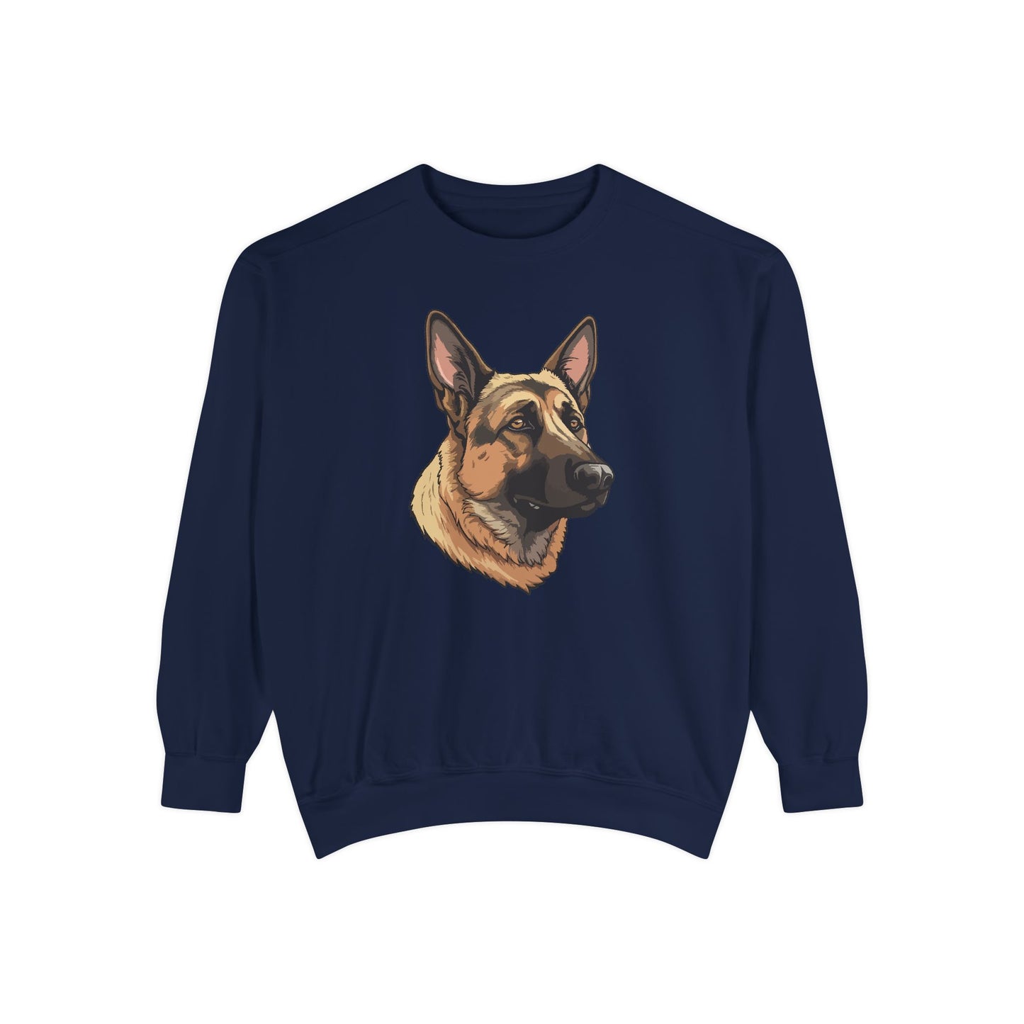Unisex Dog Lover Sweatshirt With a Close Up Graphic of Serious German Shepherd