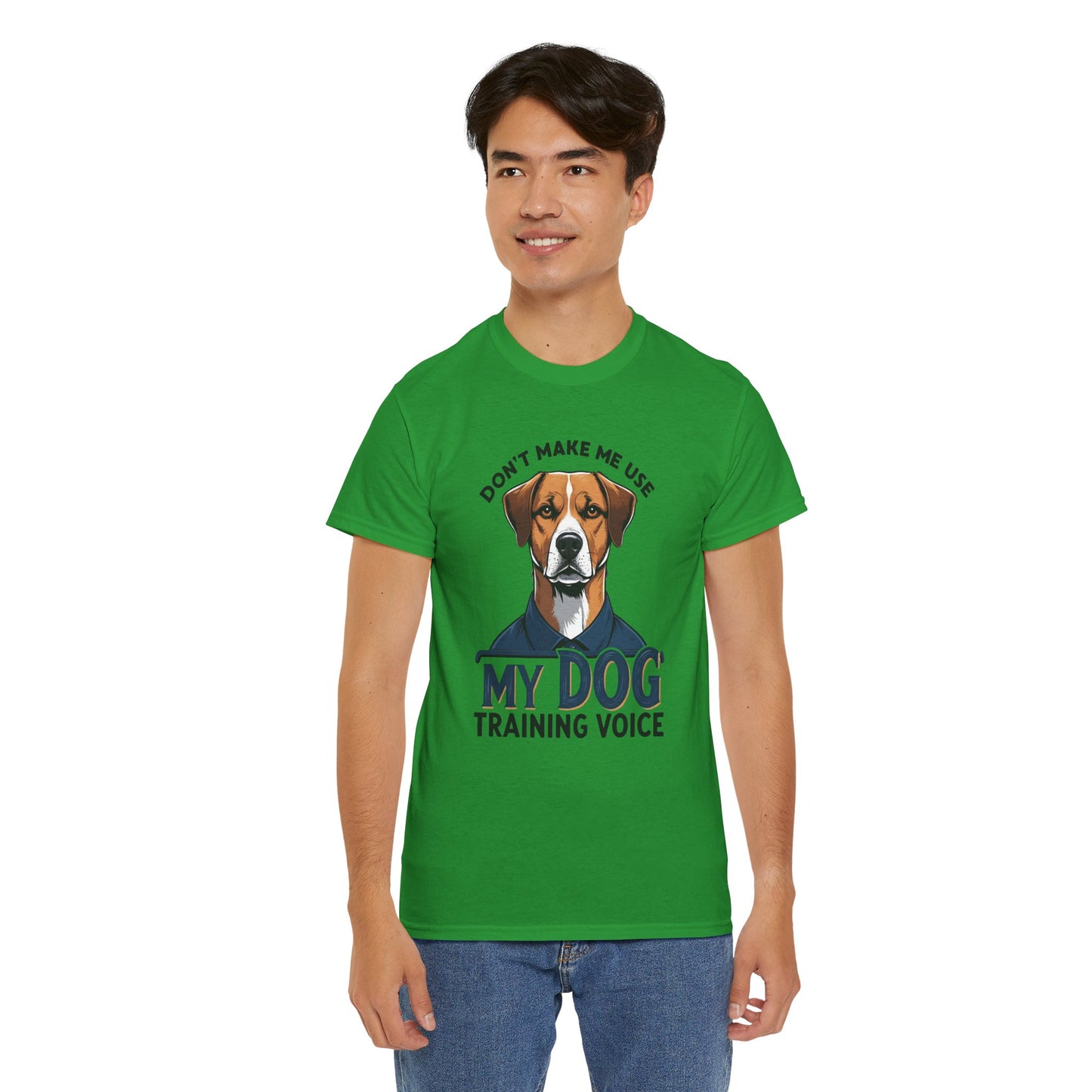 Dog Training T-Shirt - Don't Make Me Use My Dog Training Voice | Perfect Gift for Dog Owners, Casual Wear, Funny Dog Humor Shirt, Pet Training Apparel