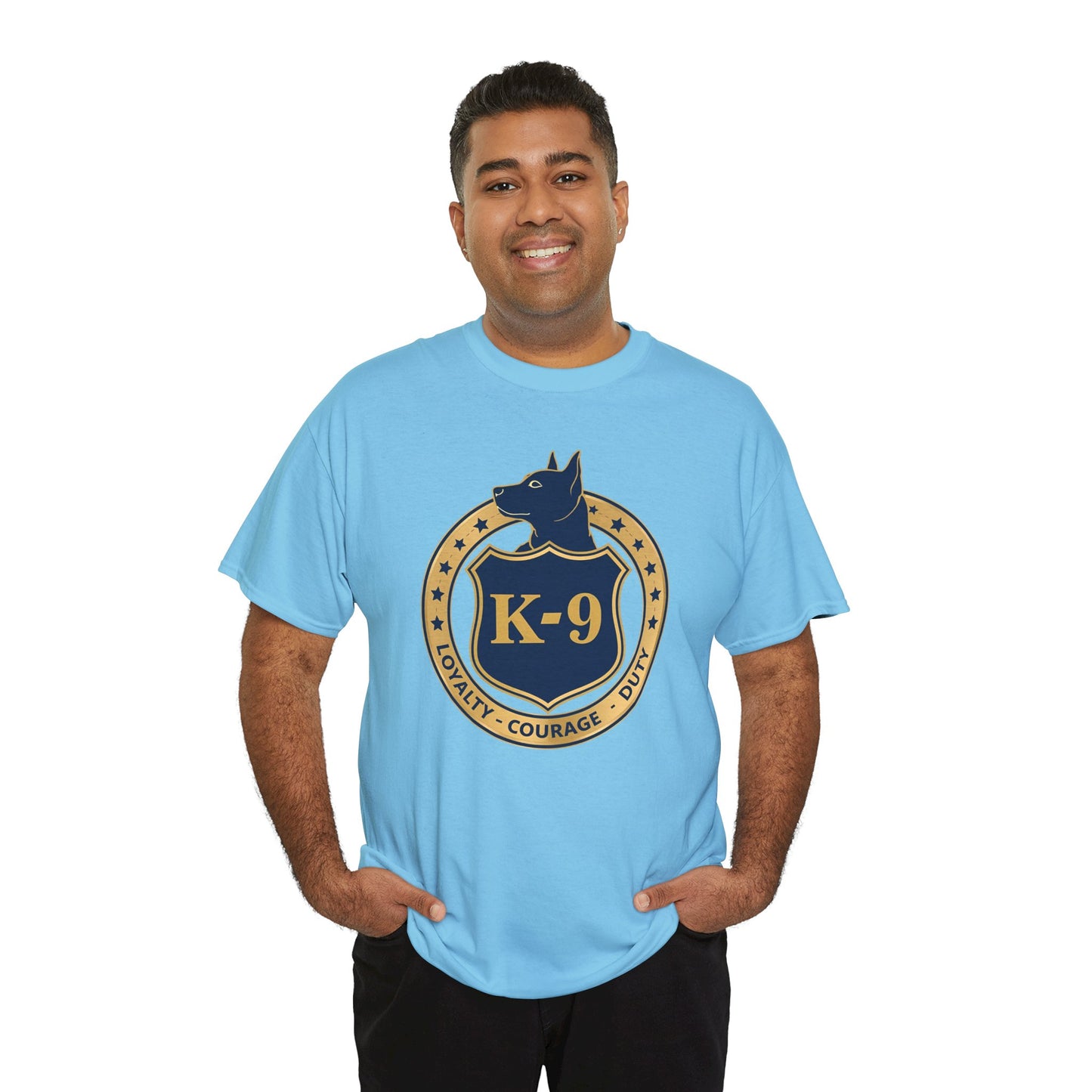 K-9 Police Unisex Heavy Cotton Tee - Loyalty Courage Duty | Dog Lover Gift, Law Enforcement Apparel, Dog Training Shirt