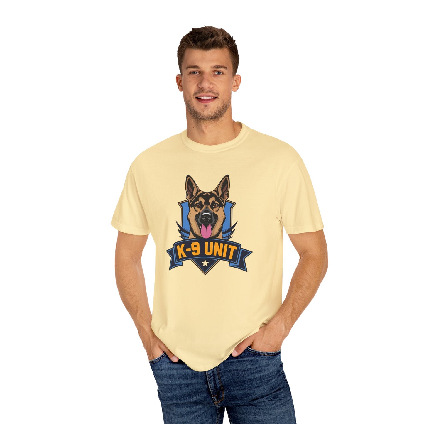 K-9 Unit Unisex Garment-Dyed T-shirt for Dog Lovers, Pet Owner Gift, Casual Wear