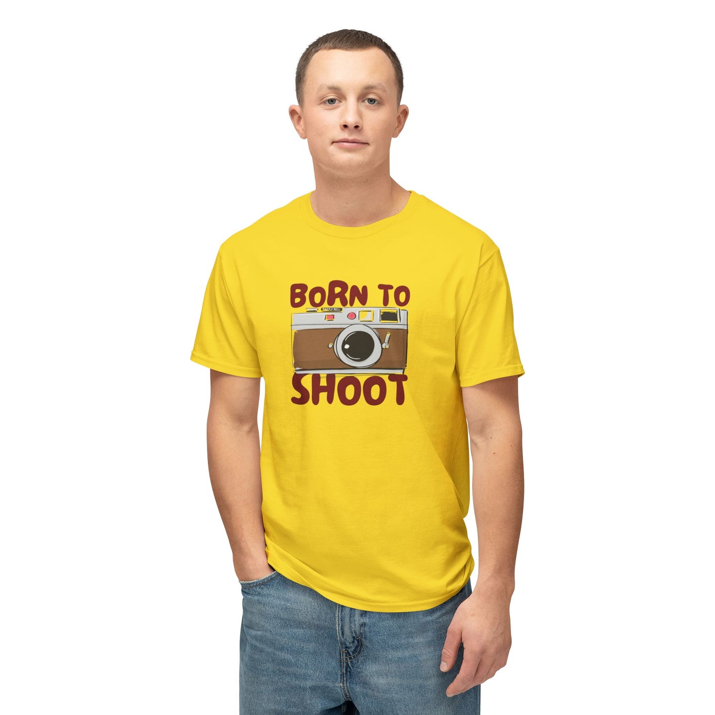 Camera Lover's Unisex T-Shirt – Born to Shoot, Photography Gift, Fun Shirt for Photographers, Unique Tee for Events, Casual Wear