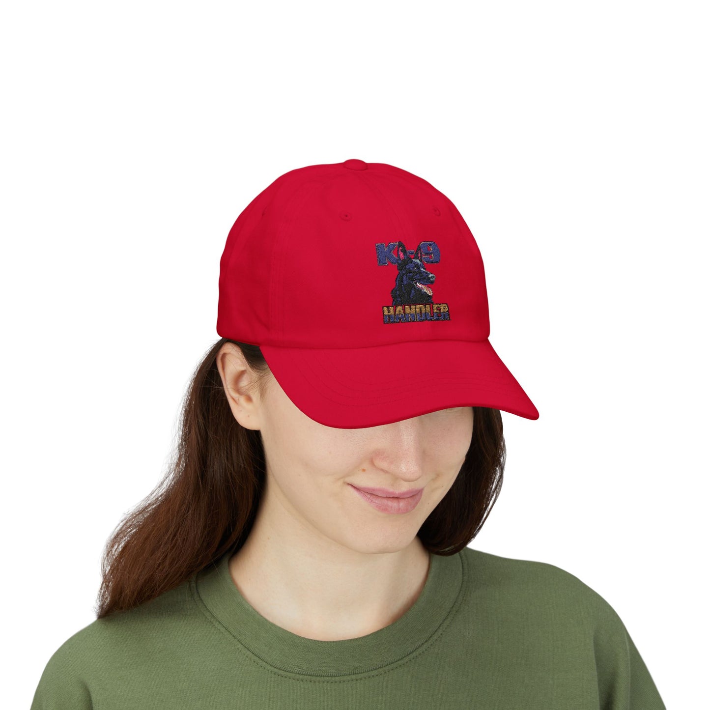 Embroidered K9 Handler Classic Dad Cap - Featuring a Black German Shepherd, Adjustable Cap for Pet Owners, Outdoor Hat