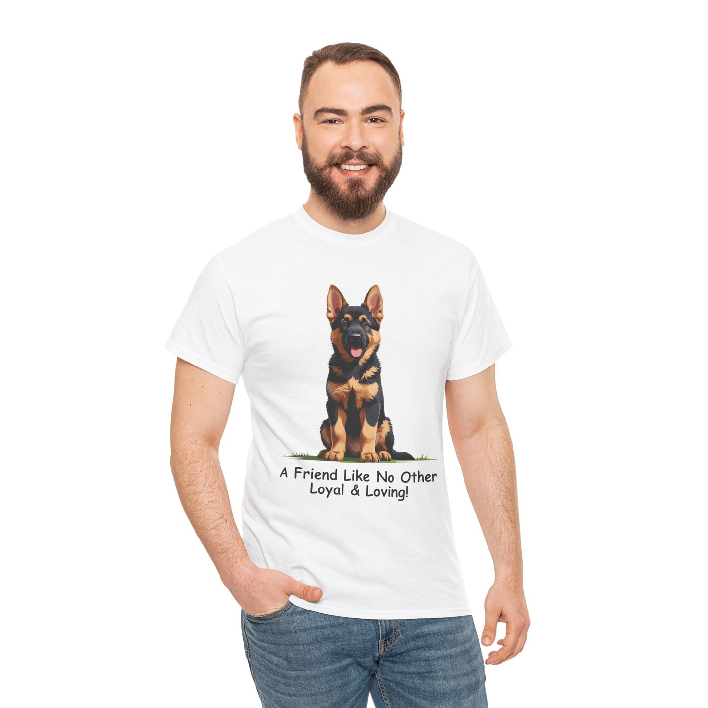 Adorable German Shepherd Puppy Lover Tee: A Friend Like No Other, Dog Owner Gift, Dog Mom Shirt, Gifts for Animal Lovers, Unisex Cotton T-shirt