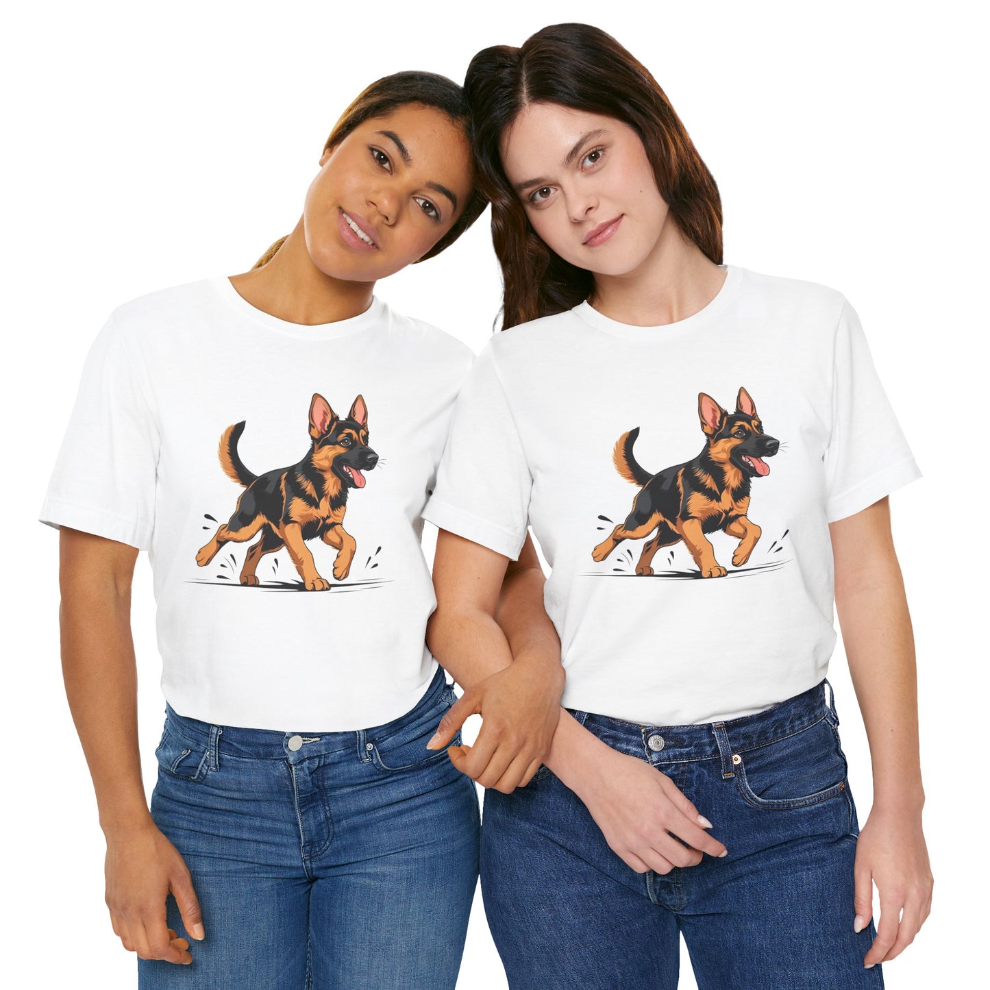 Playful German Shepherd Puppy Tee, Cute Dog Lover Gift, Pet Owner Shirt, Fun Animal Apparel, Unisex T-Shirt for Dog Enthusiasts