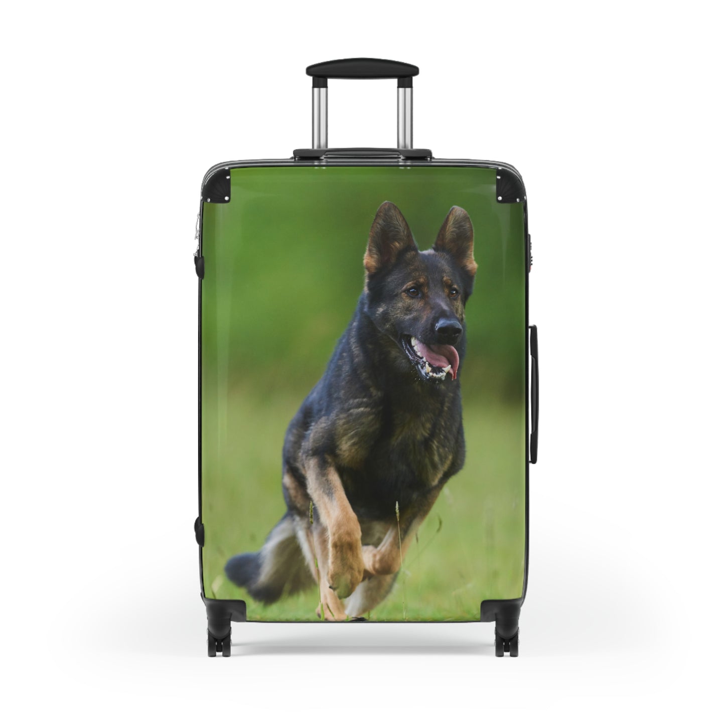 Dog Lovers Suitcase Featuring a Working Line German Shepherd Running On the Grass