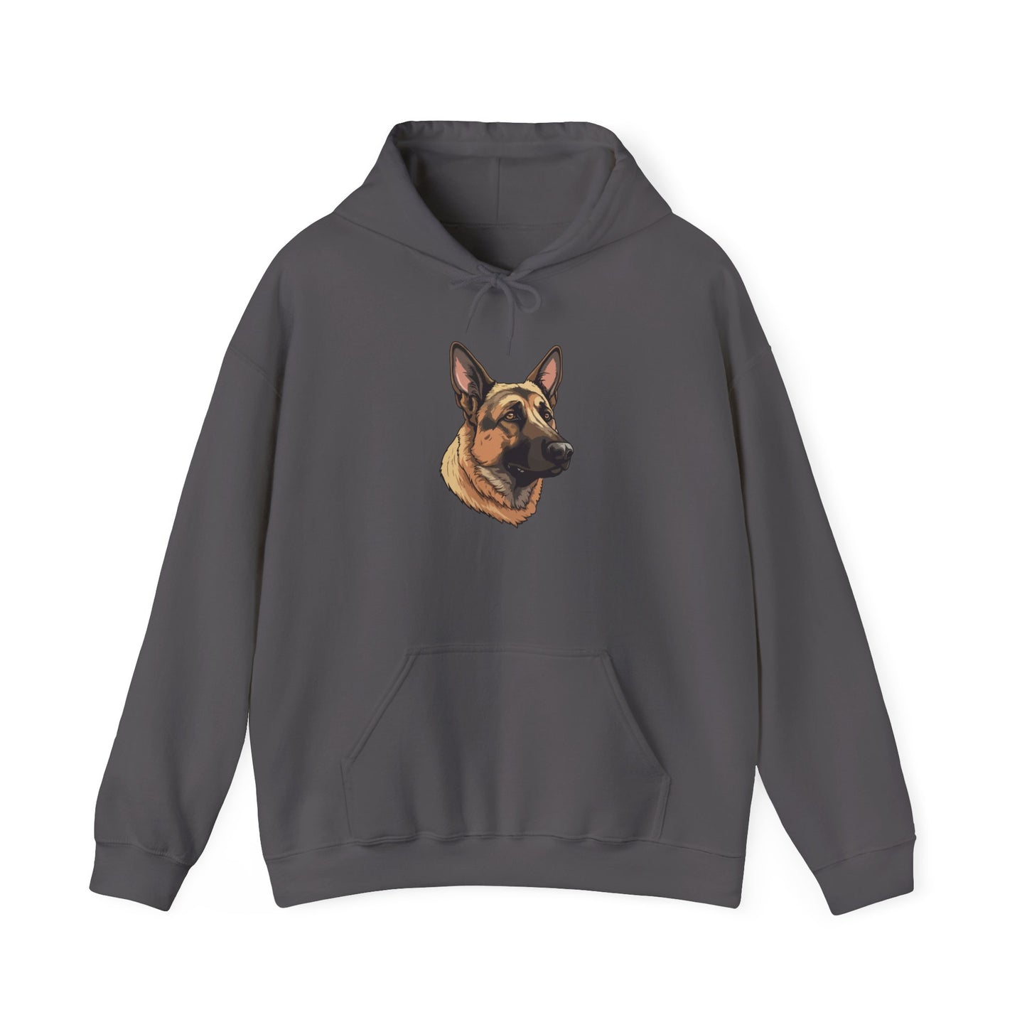 Unisex Dog Lover Hoodie With a Close Up Graphic of Serious German Shepherd