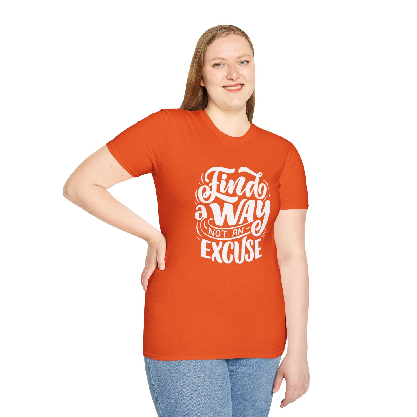 Inspirational Unisex T-Shirt - Find a Way Not an Excuse, Motivational Tee, Gift for Friends, Casual Wear, Year-Round Style