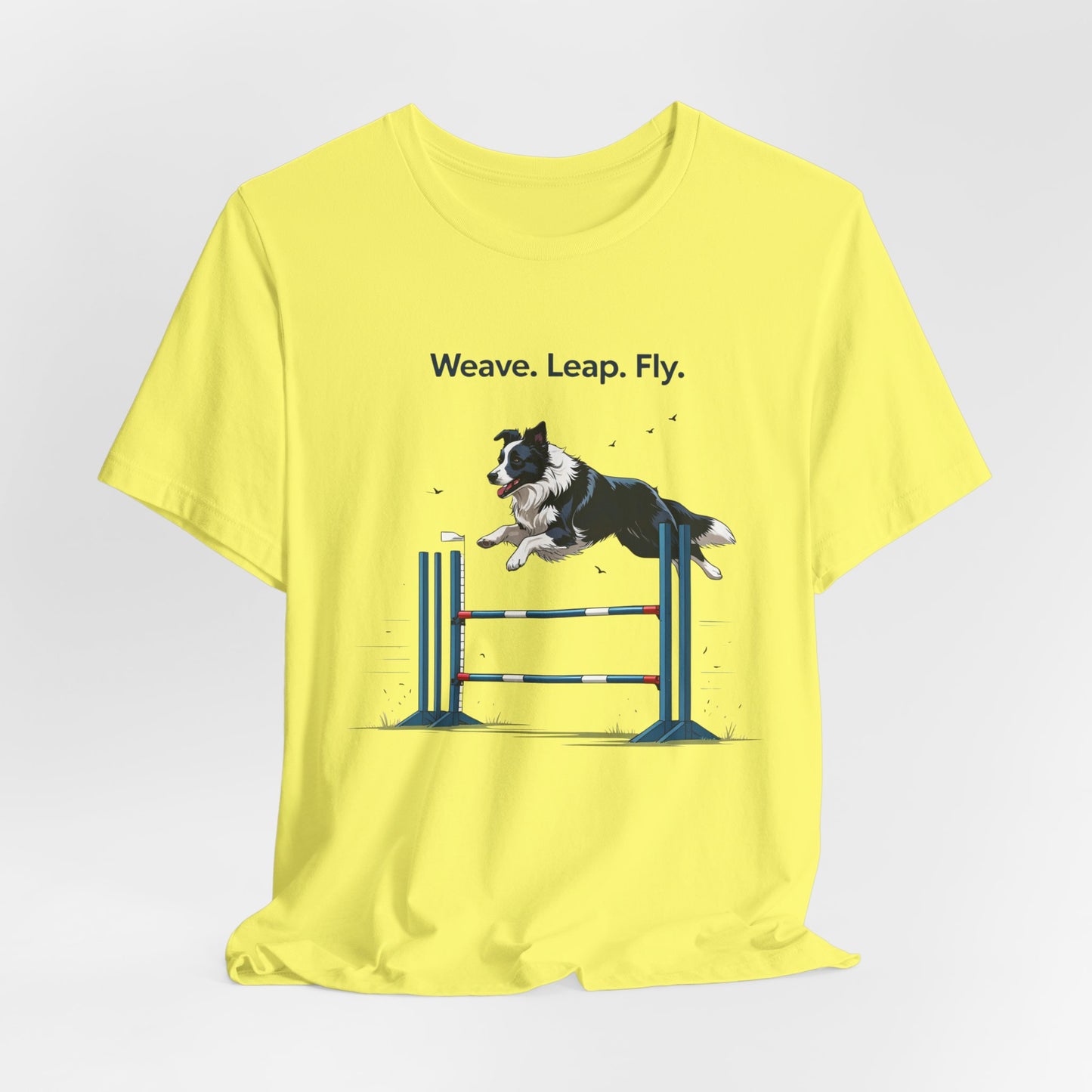 Dog Agility Spirit T-Shirt, Weave Leap Fly Tee, Gifts for Dog Lovers, Pet Enthusiasts, Animal Lovers T-Shirt, Casual Wear, Dog Show Gear