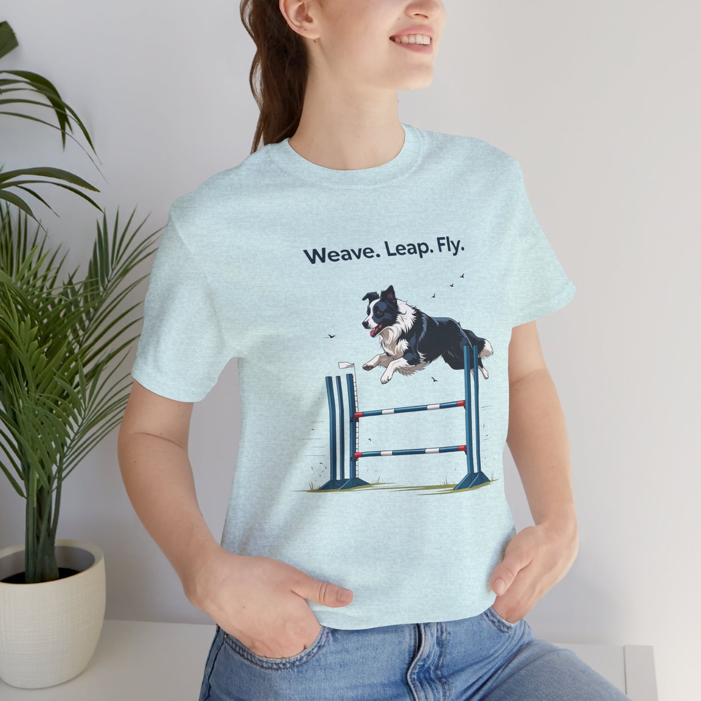 Dog Agility Spirit T-Shirt, Weave Leap Fly Tee, Gifts for Dog Lovers, Pet Enthusiasts, Animal Lovers T-Shirt, Casual Wear, Dog Show Gear