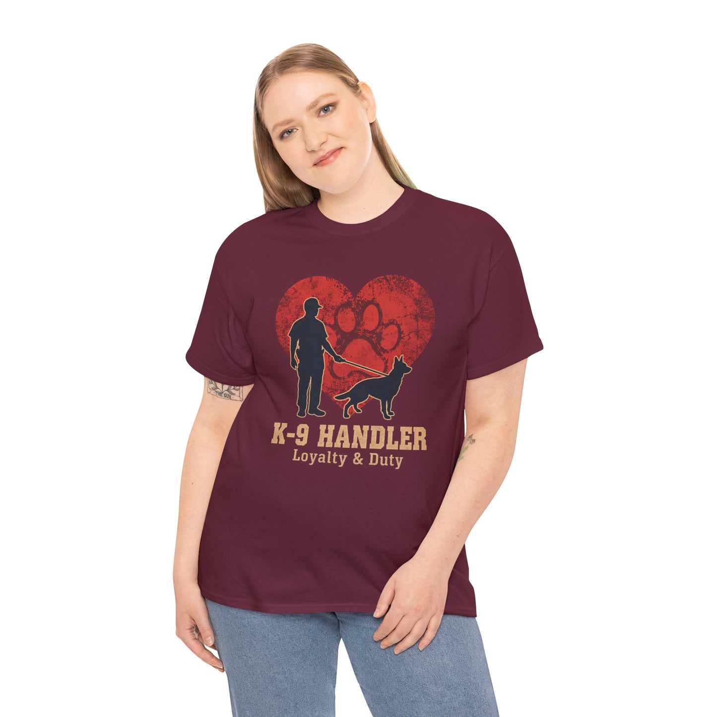 K-9 Handler Heart Tee - Loyalty & Duty, Dog Lover Gift, Pet Owner Apparel