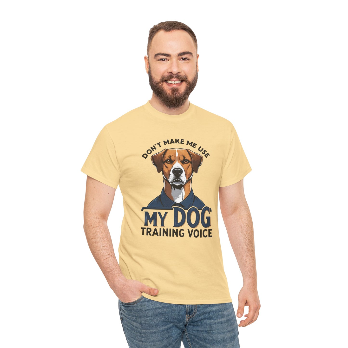 Dog Training T-Shirt - Don't Make Me Use My Dog Training Voice | Perfect Gift for Dog Owners, Casual Wear, Funny Dog Humor Shirt, Pet Training Apparel