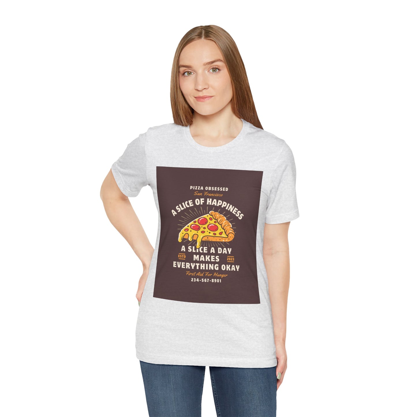 Pizza Lover's Happiness Tee, Fun Unisex T-Shirt, Casual Wear, Gift for Foodies, Pizza Party Attire, Comfortable Daily Shirt