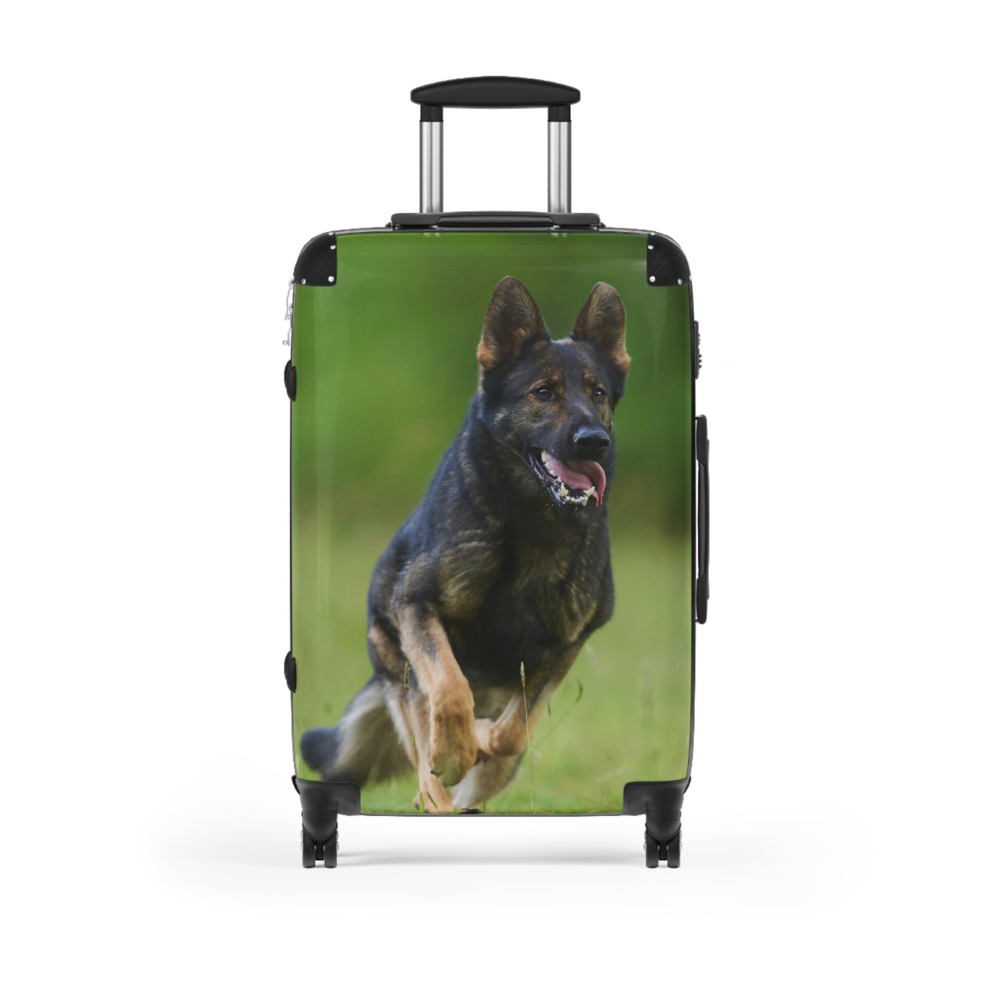 Dog Lovers Suitcase Featuring a Working Line German Shepherd Running On the Grass