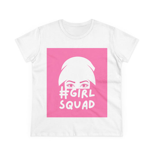 #GirlSquad Women’s Midweight Cotton Tee, Cute Graphic T-Shirt, Casual Wear, Gift for Friends, Summer Outfit, Feminist Apparel