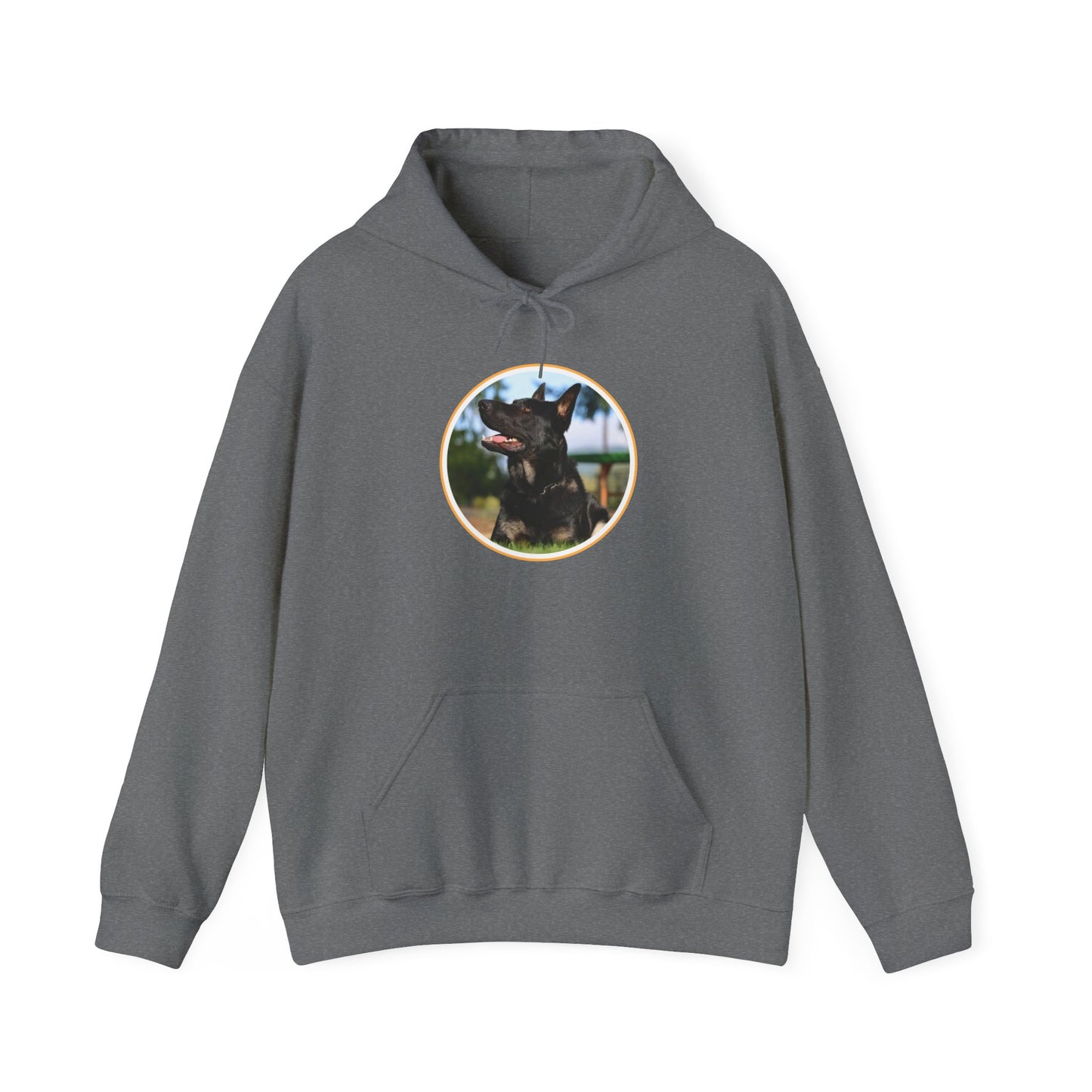 Unisex Dog Lover Hoodie With Bicolor German Shepherd with Intense Expression