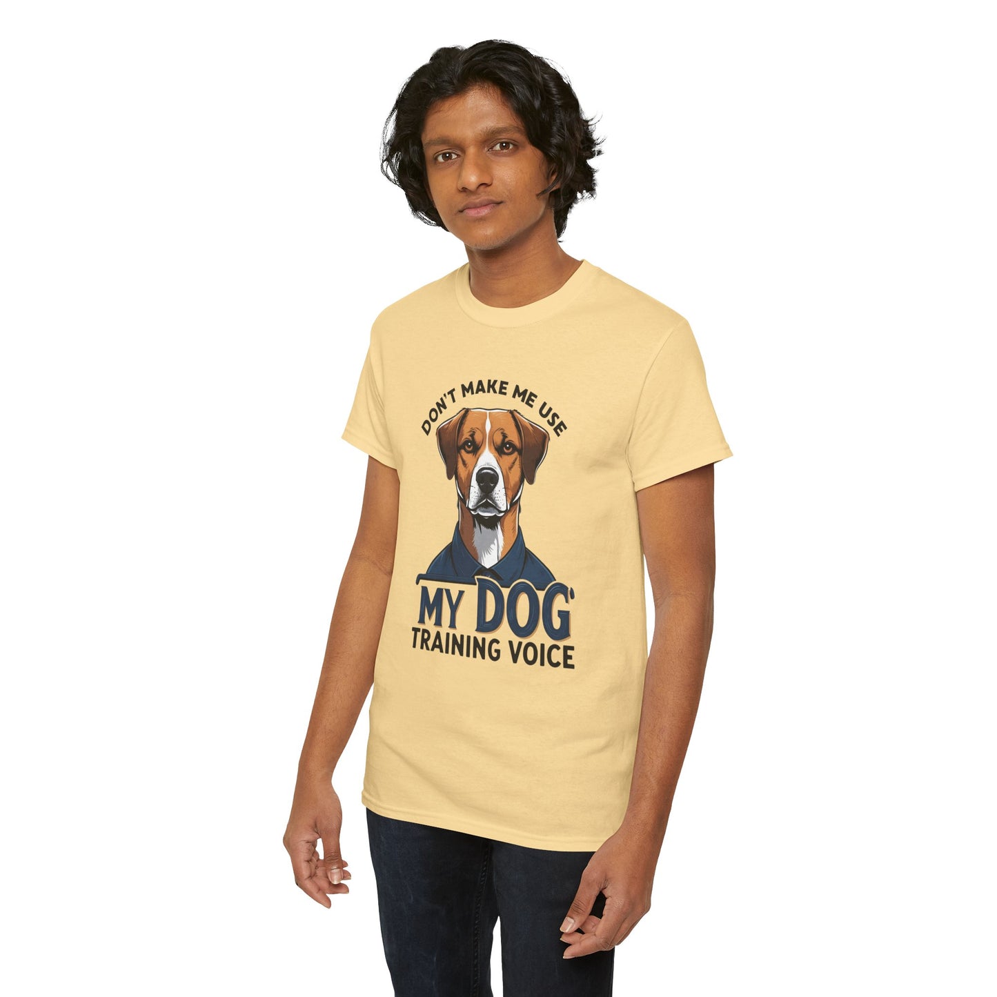 Dog Training T-Shirt - Don't Make Me Use My Dog Training Voice | Perfect Gift for Dog Owners, Casual Wear, Funny Dog Humor Shirt, Pet Training Apparel
