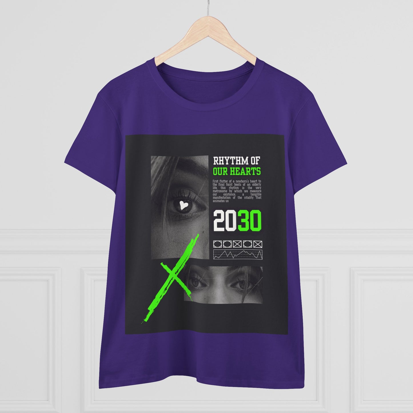 Women’s Graphic Tee, Rhythm of Our Hearts Shirt, Casual Wear, Music Lover Shirt, Gift for Her