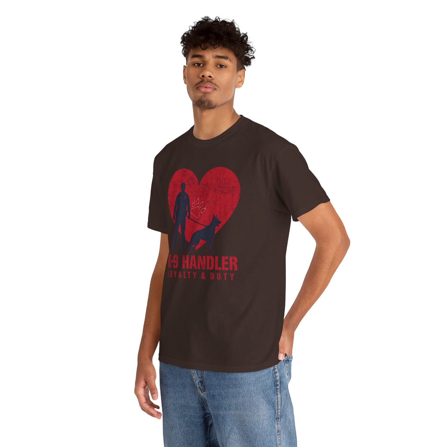 K-9 Handler Heavy Cotton Tee - Loyalty & Duty Shirt, Dog Lover Gift