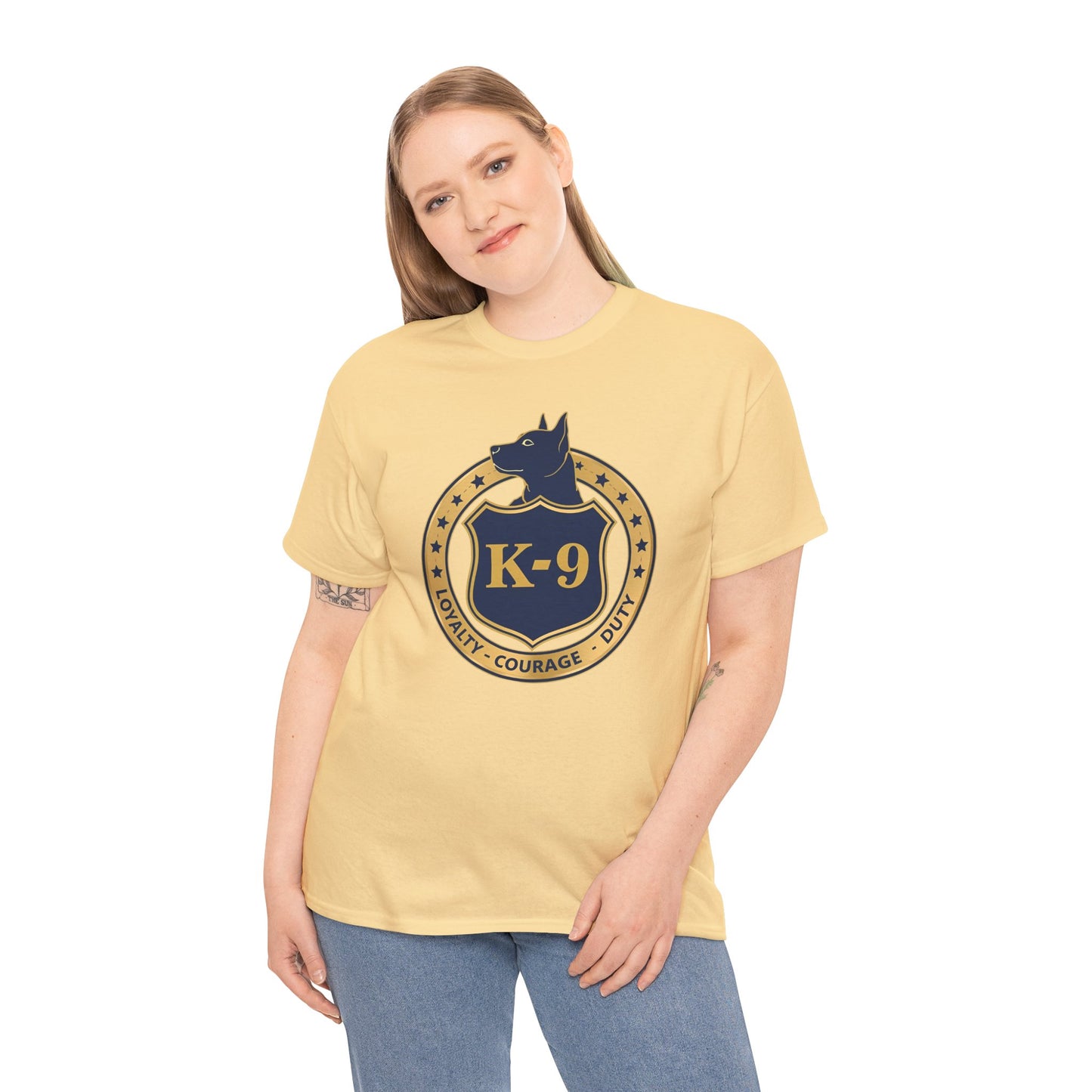 K-9 Police Unisex Heavy Cotton Tee - Loyalty Courage Duty | Dog Lover Gift, Law Enforcement Apparel, Dog Training Shirt
