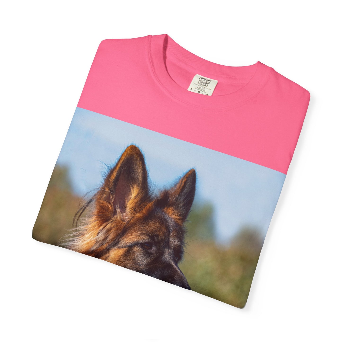 Unisex Dog Lover T-Shirt Featuring a Stunning Showline German Shepherd Puppy Leaving Tongue Out