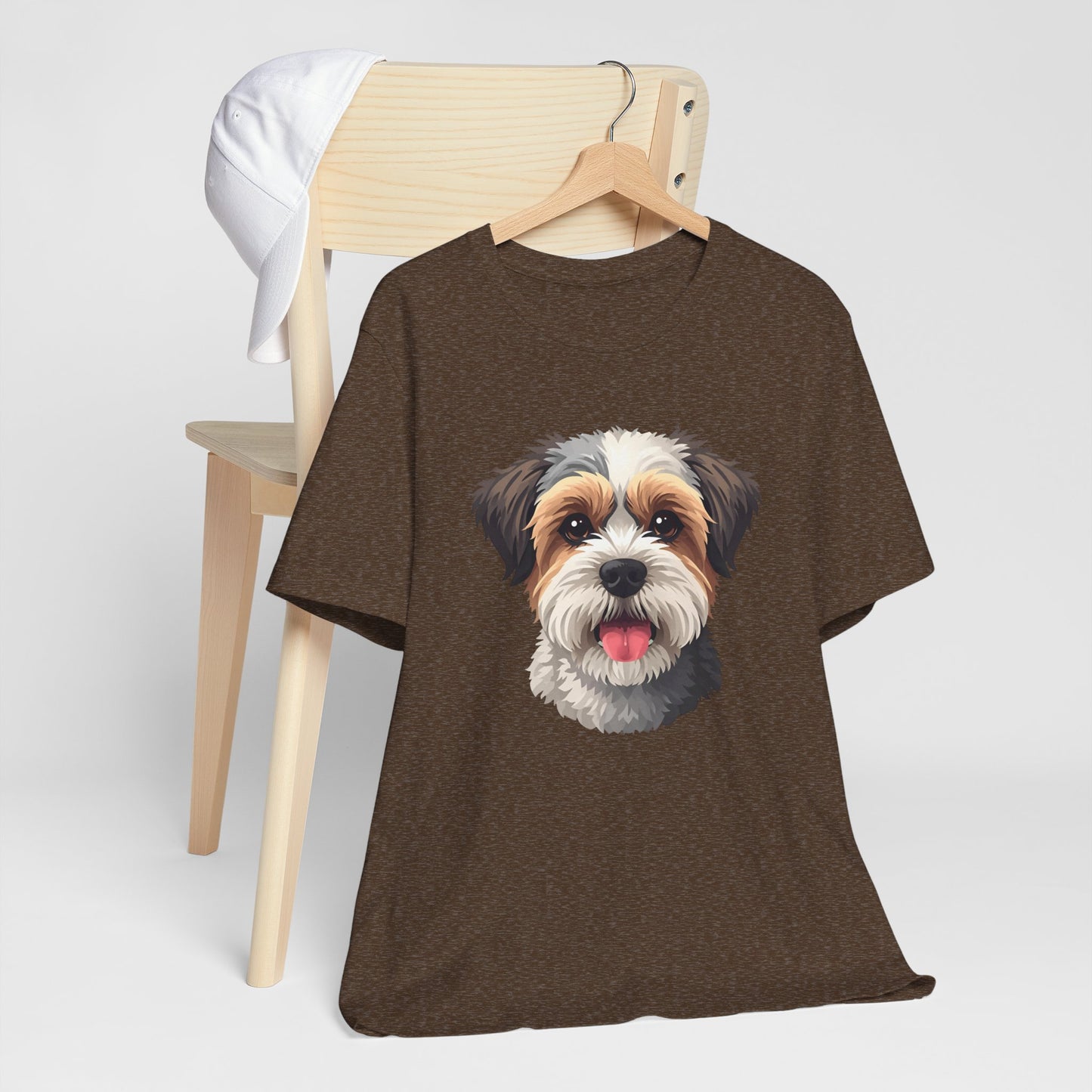 Unisex Dog Lover T-Shirt Featuring a 3D Design of Cute Fluffy Bichon Frise Mix | Gift for Dog Owners