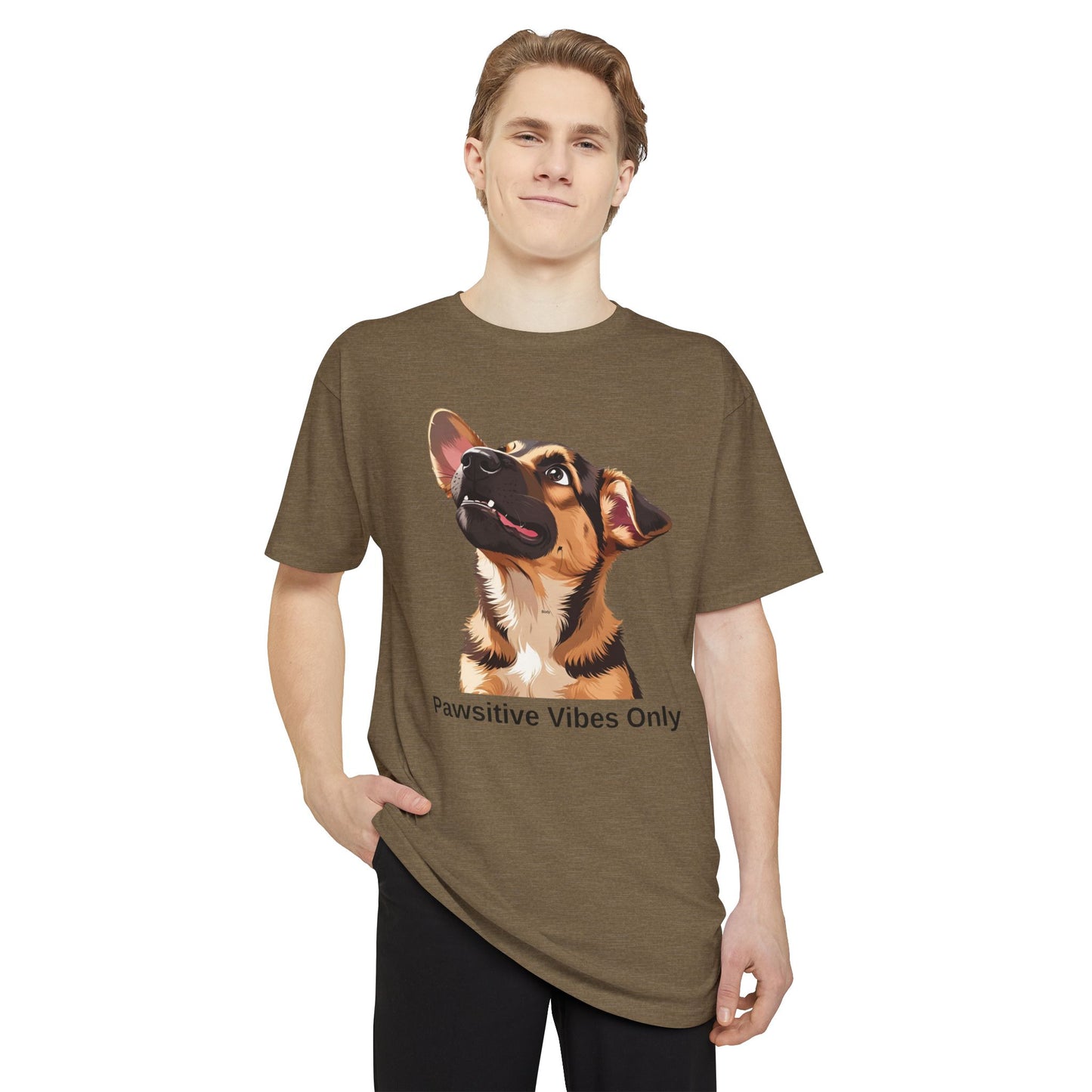 Pawsitive Vibes Only German Shepherd Puppy Urban Tee, Dog Lover Shirt, Casual Everyday Wear, Gift for Animal Lovers, Unique Graphic Tee
