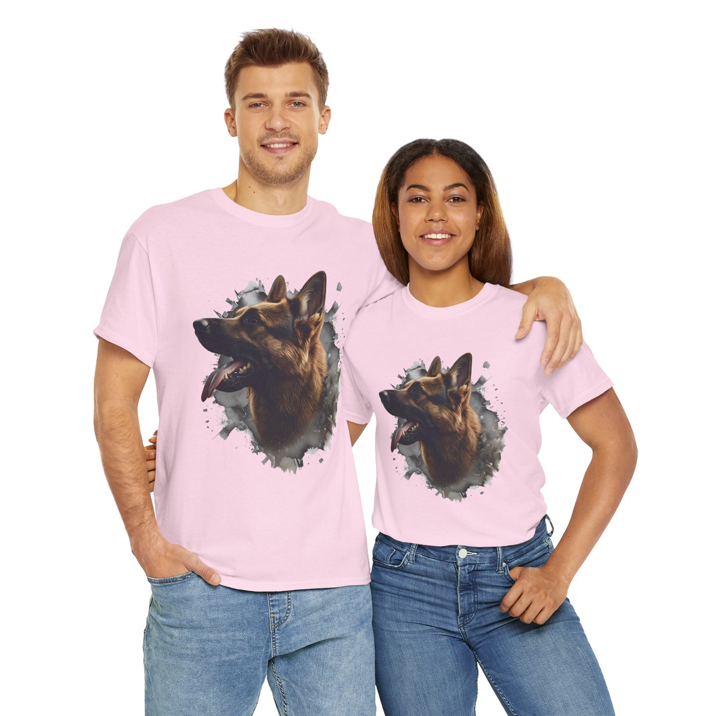 German Shepherd Lover Tee With 3D Design, Unisex Cotton Shirt, Dog T-Shirt, Pet Lovers Gift, Animal Enthusiast Apparel