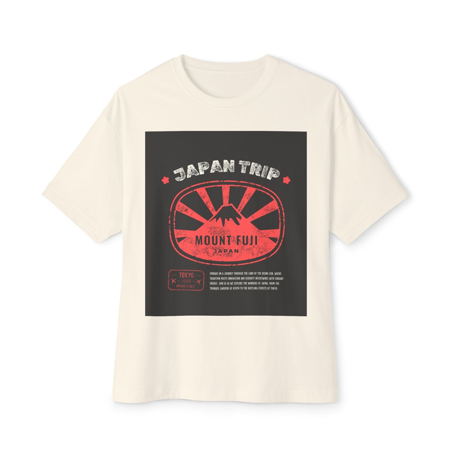 Japan Trip Oversized Tee, Travel Shirt, Unisex Graphic Tee, Mount Fuji Apparel, Casual Summer Top, Vacation Wear, Gift for Travelers