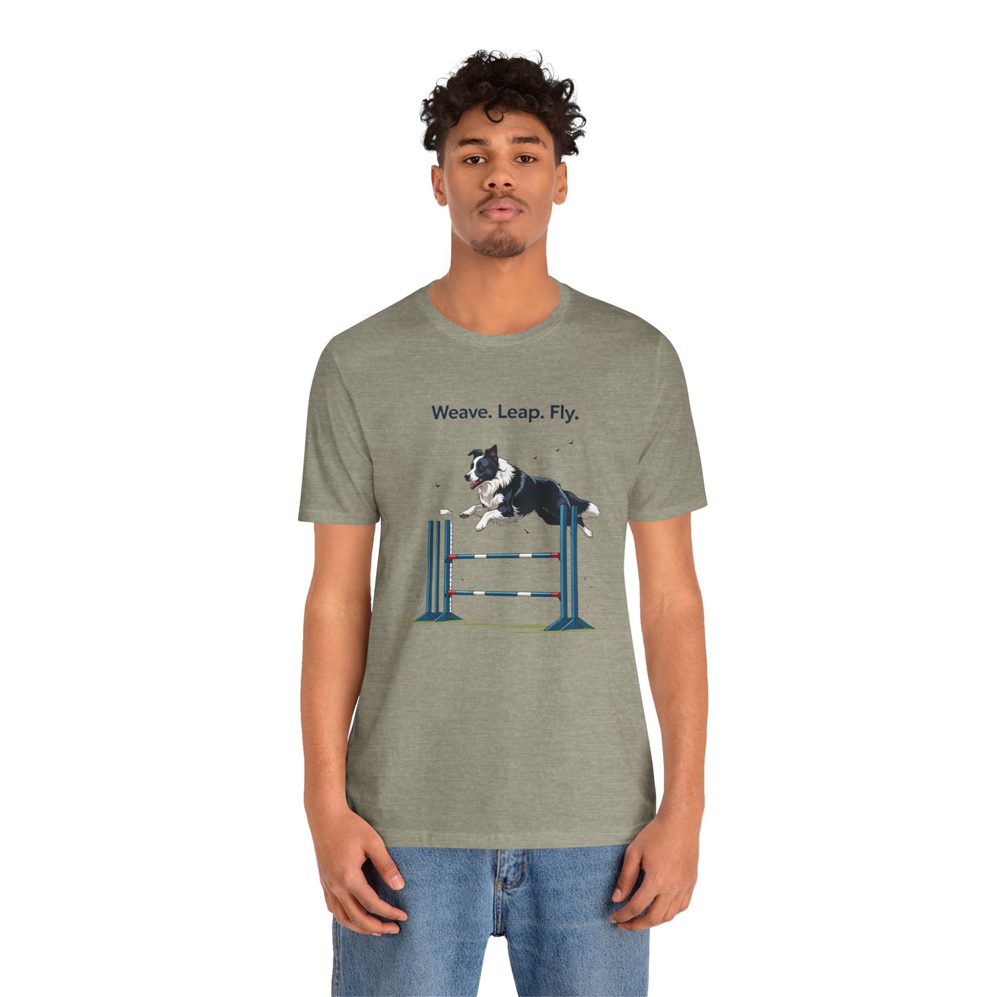 Dog Agility Spirit T-Shirt, Weave Leap Fly Tee, Gifts for Dog Lovers, Pet Enthusiasts, Animal Lovers T-Shirt, Casual Wear, Dog Show Gear