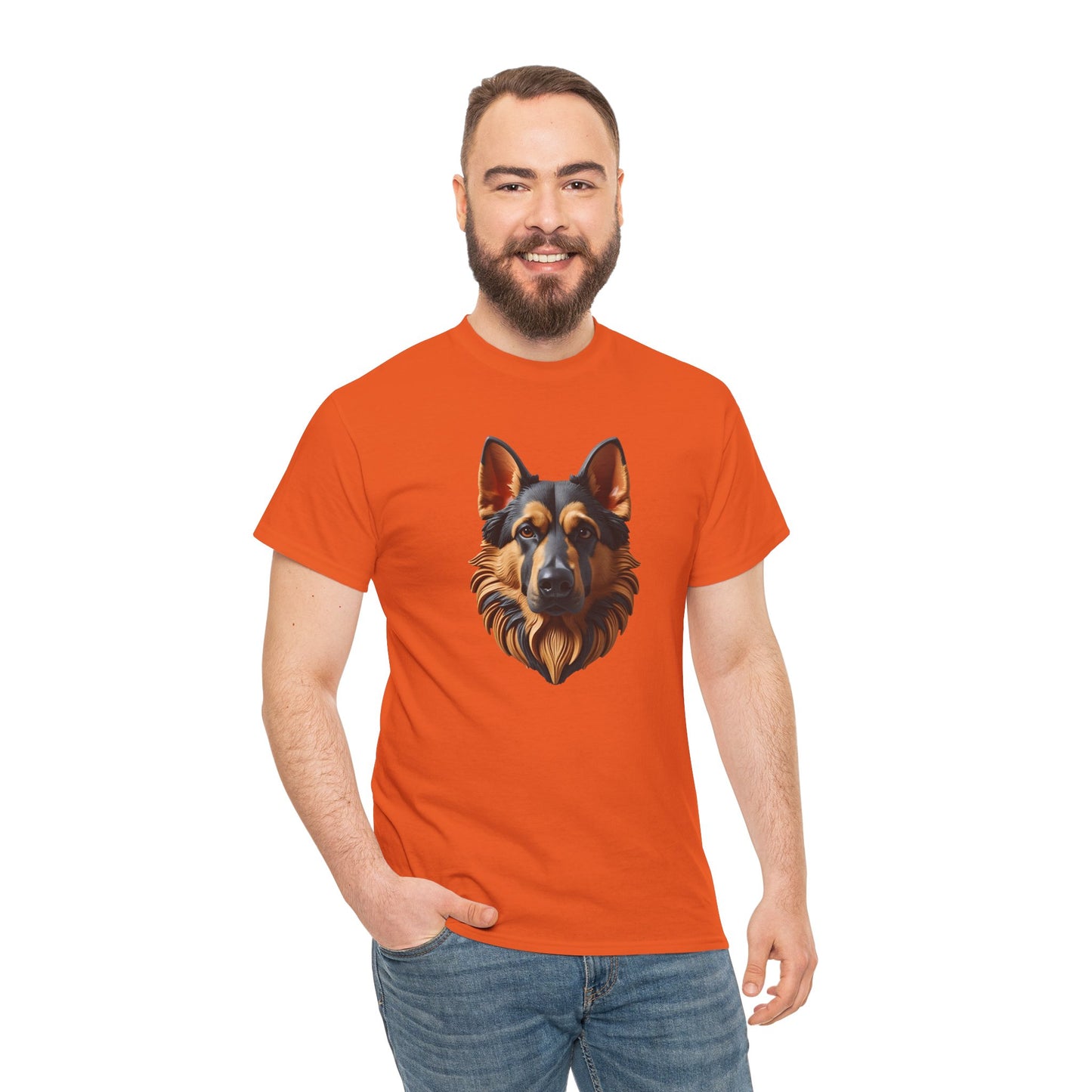 German Shepherd Lover Tee With 3D Design, Unisex Cotton Shirt, Dog T-Shirt, Pet Lovers Gift, Animal Enthusiast Apparel