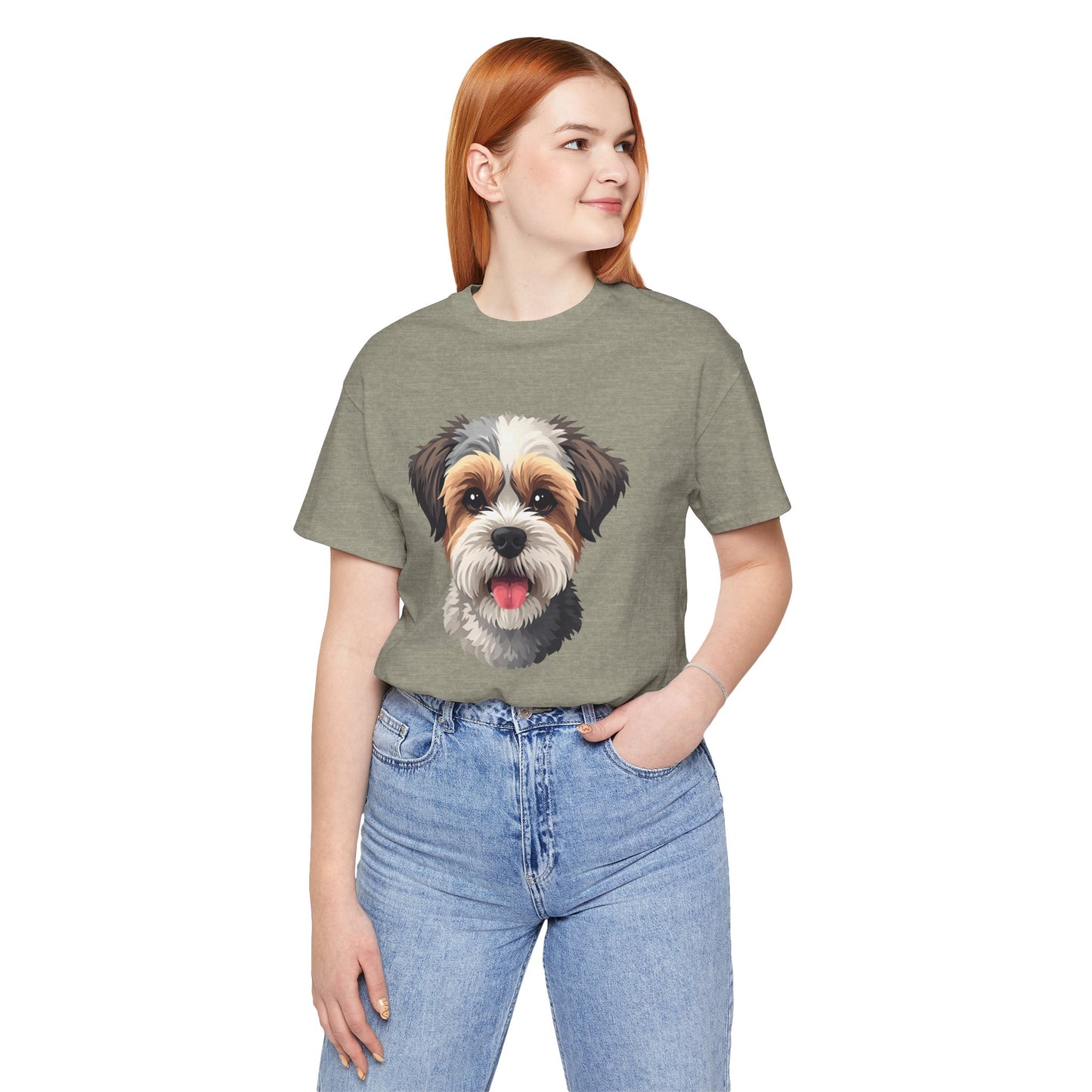 Unisex Dog Lover T-Shirt Featuring a 3D Design of Cute Fluffy Bichon Frise Mix | Gift for Dog Owners