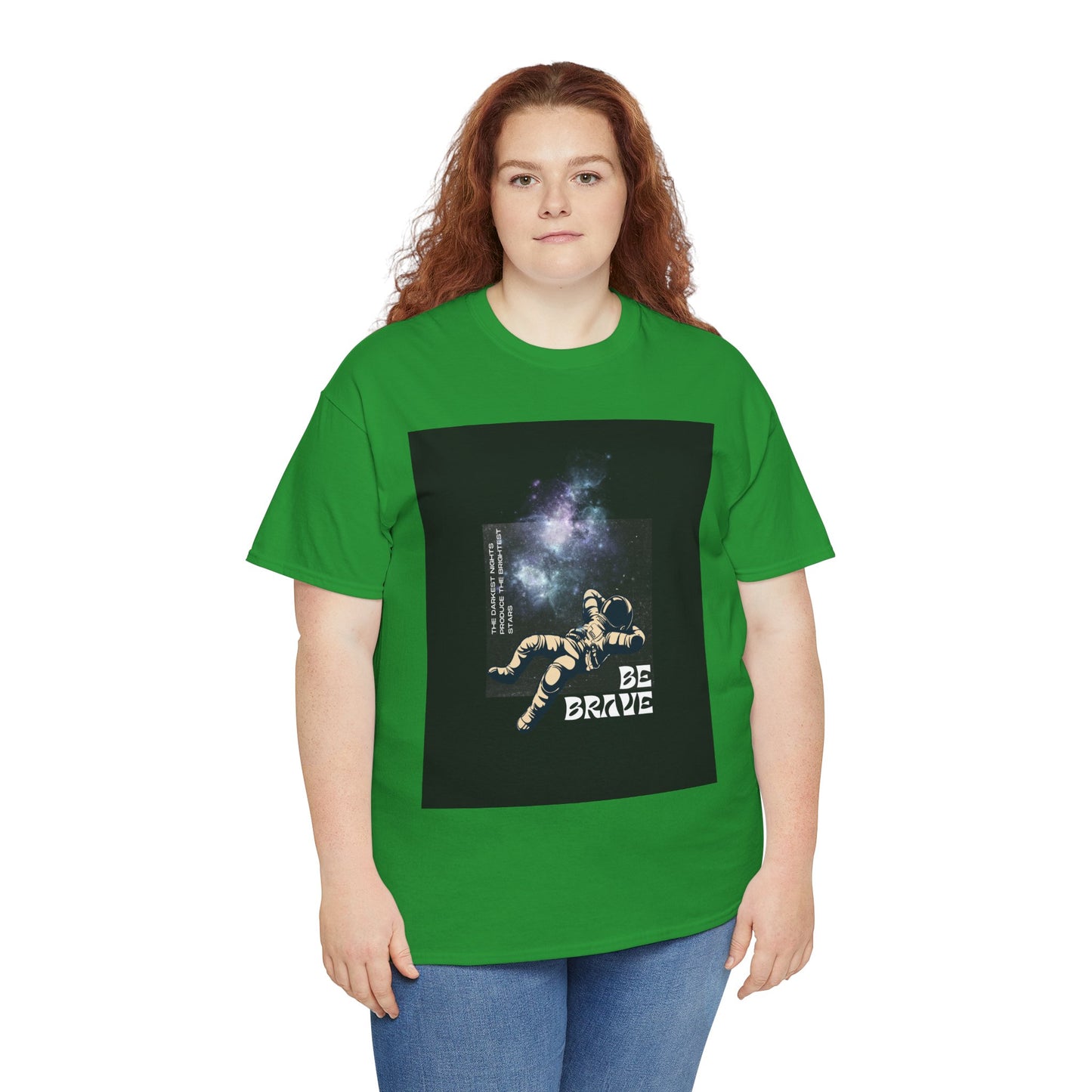 Be Brave Tee, Inspirational T-Shirt, Unisex Cotton Top, Space Graphic Shirt, Motivational Gift, Everyday Wear