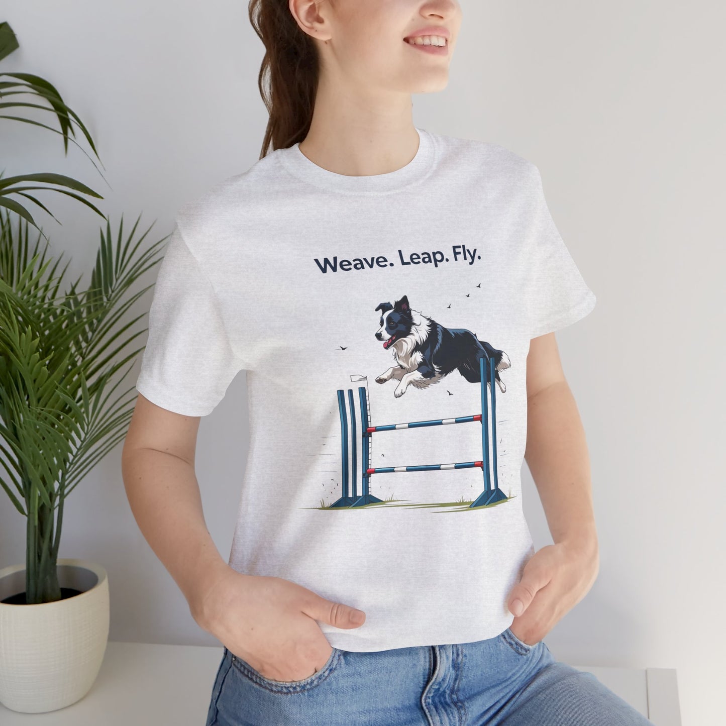 Dog Agility Spirit T-Shirt, Weave Leap Fly Tee, Gifts for Dog Lovers, Pet Enthusiasts, Animal Lovers T-Shirt, Casual Wear, Dog Show Gear
