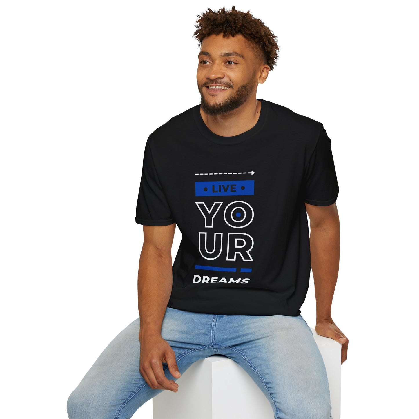 Live Your Dreams Unisex Softstyle T-Shirt, Inspirational Tee, Motivational Gift, Casual Wear, Daily Reminder, Empowerment Top