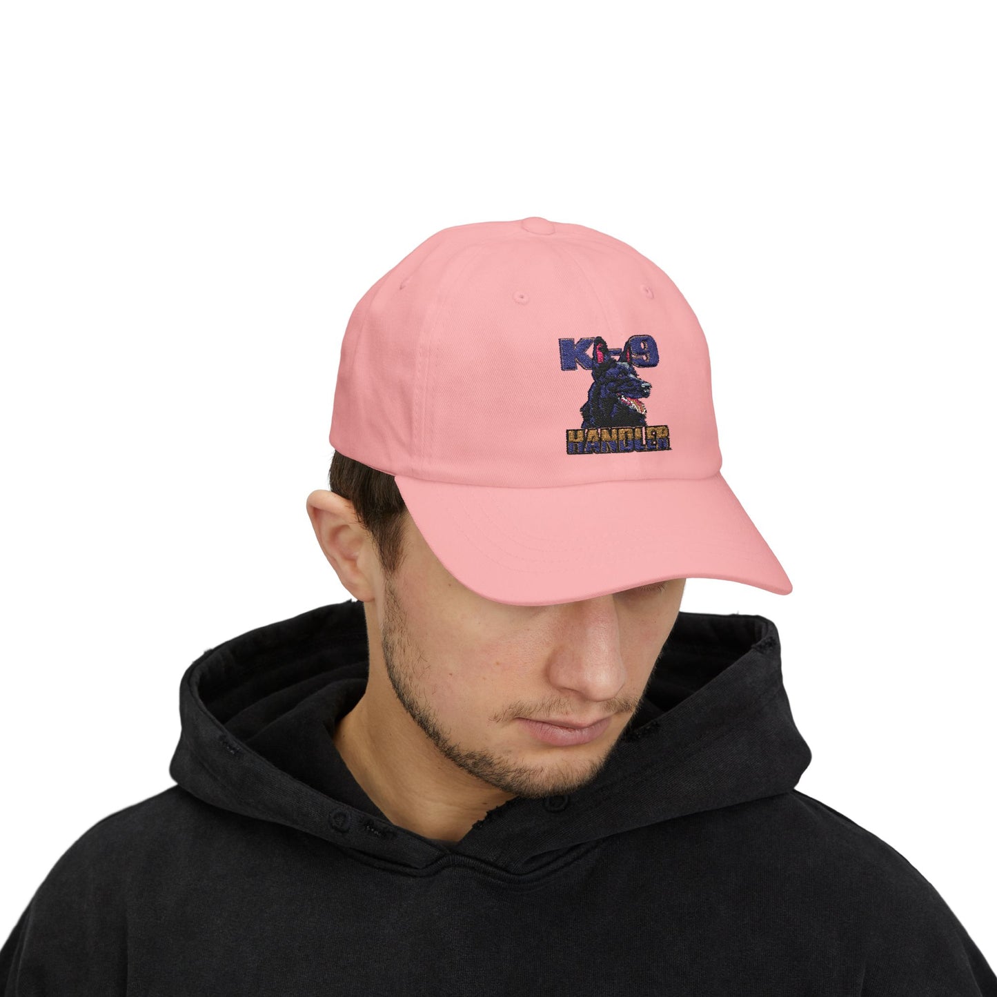 Embroidered K9 Handler Classic Dad Cap - Featuring a Black German Shepherd, Adjustable Cap for Pet Owners, Outdoor Hat