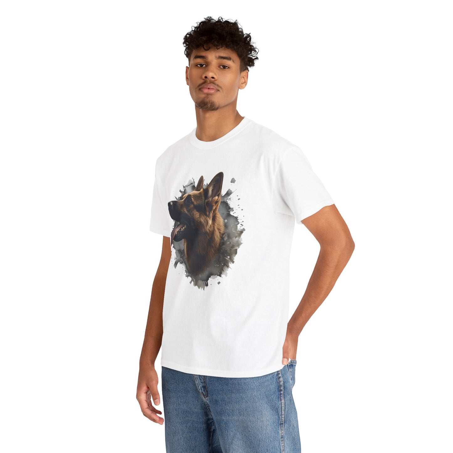 German Shepherd Lover Tee With 3D Design, Unisex Cotton Shirt, Dog T-Shirt, Pet Lovers Gift, Animal Enthusiast Apparel