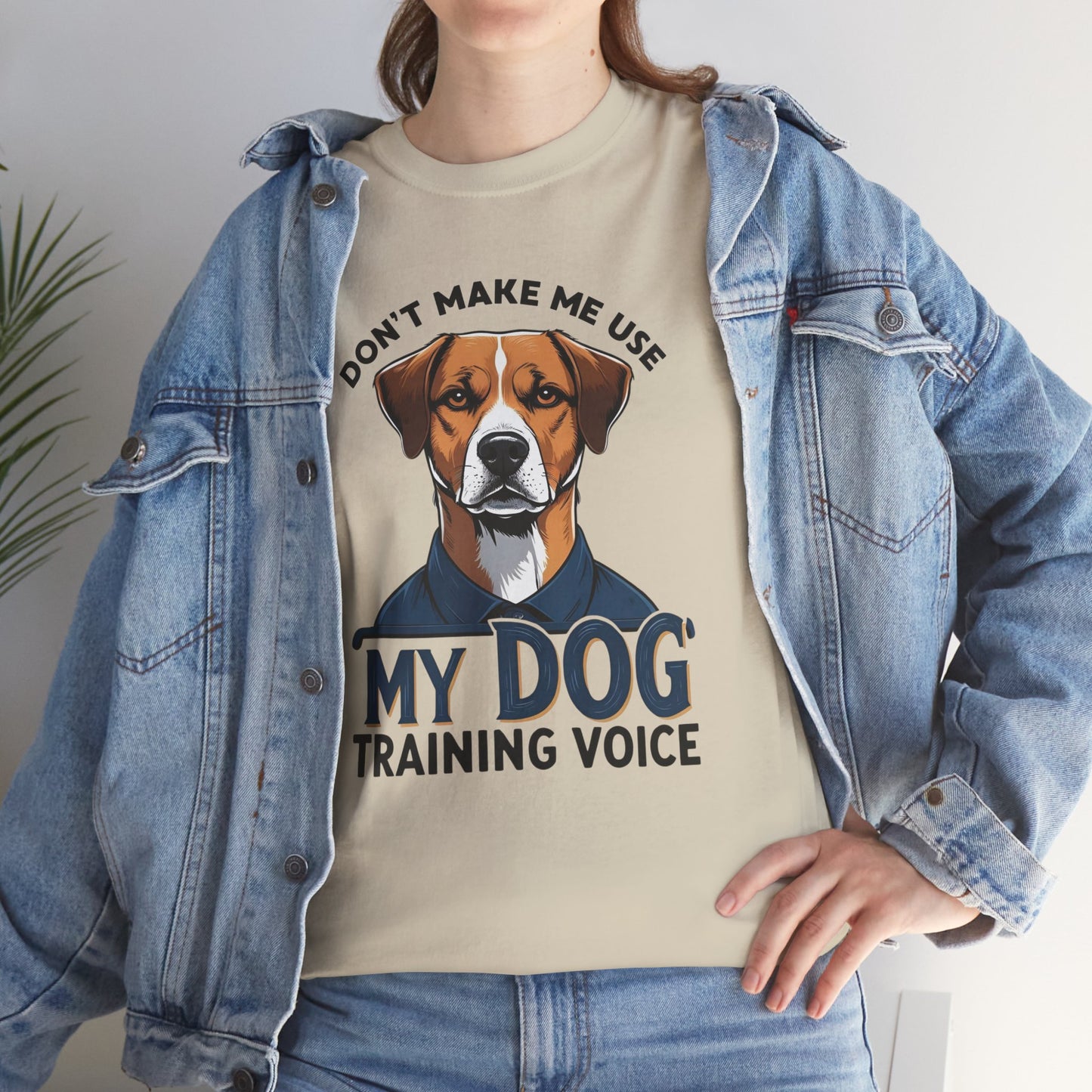 Dog Training T-Shirt - Don't Make Me Use My Dog Training Voice | Perfect Gift for Dog Owners, Casual Wear, Funny Dog Humor Shirt, Pet Training Apparel
