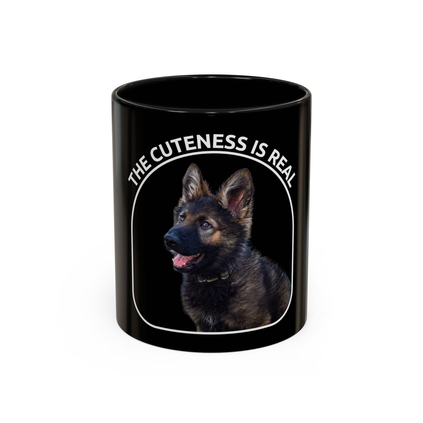Accent Coffee Dog Lover Mug With a German Shepherd Puppy and Caption The Cuteness Is Real