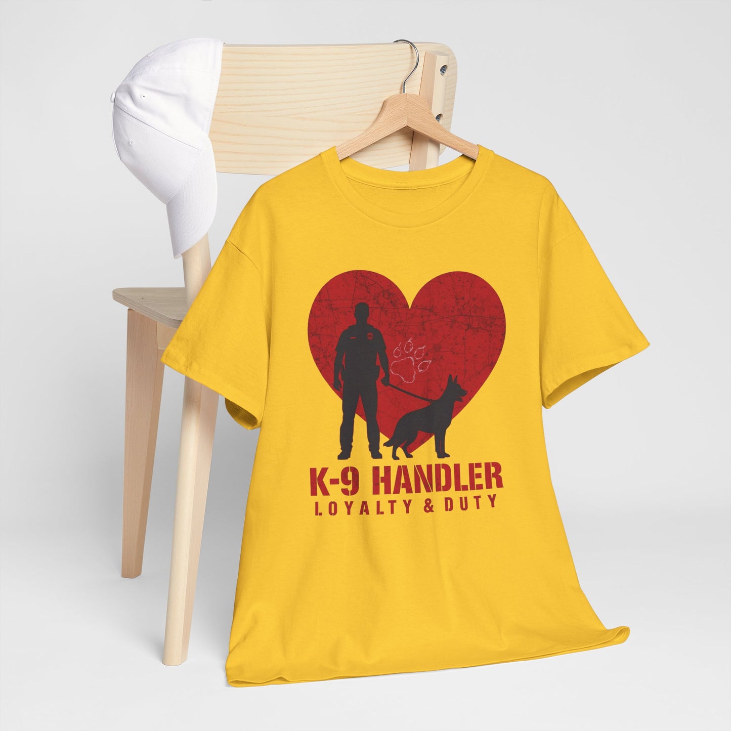 K-9 Handler Heavy Cotton Tee - Loyalty & Duty Shirt, Dog Lover Gift