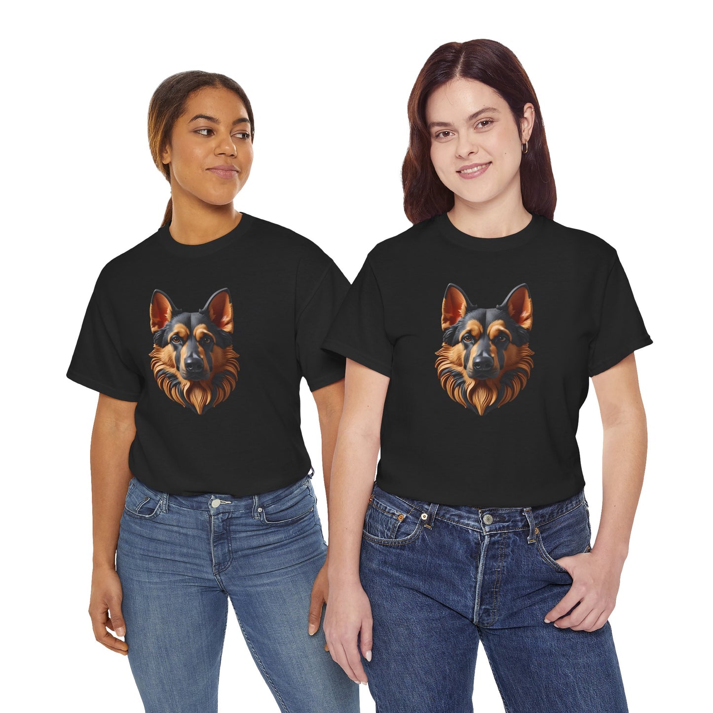German Shepherd Lover Tee With 3D Design, Unisex Cotton Shirt, Dog T-Shirt, Pet Lovers Gift, Animal Enthusiast Apparel