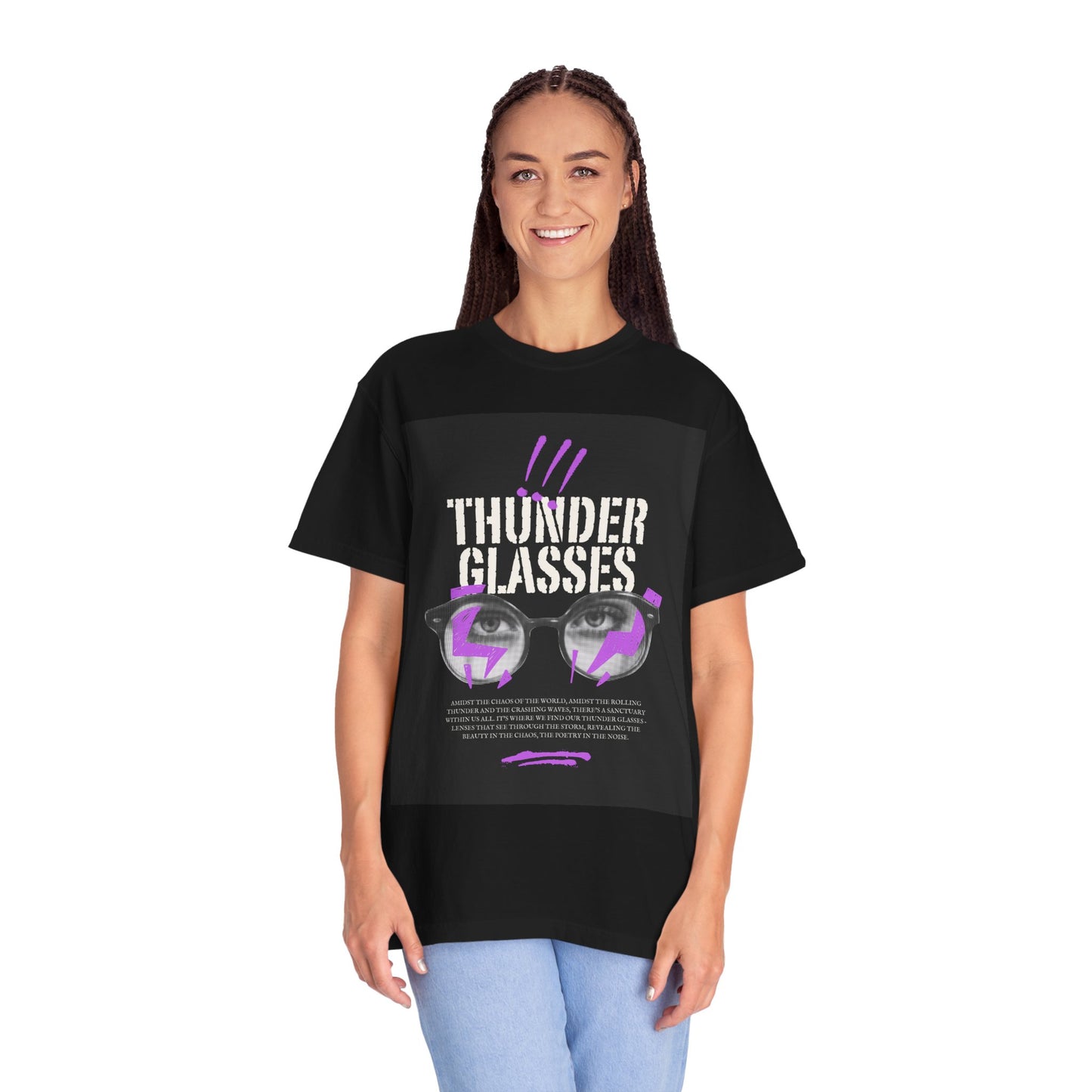 Thunder Glasses Unisex T-Shirt | Retro Graphic Tee for Music Lovers, Gift for Birthdays, Festivals, Unisex Style, Casual Wear