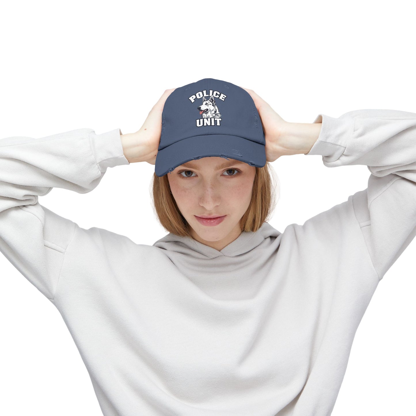 German Shepherd K-9 Police Unit Distressed Cap | Unisex Vintage Hat for Dog Lovers & Police Supporters