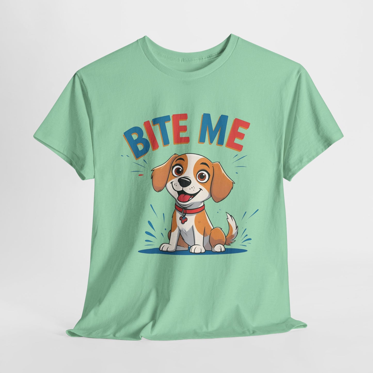 Playful Dog Lover Tee, Bite Me Unisex Cotton T-Shirt for Dog Trainers, Funny Gift for Dog Lovers, Cute Dog Apparel